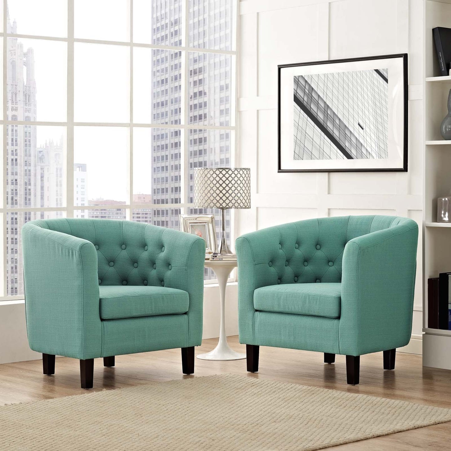 Modway Prospect 2 Piece Upholstered Fabric Armchair Set | Armchairs | Modishstore-39