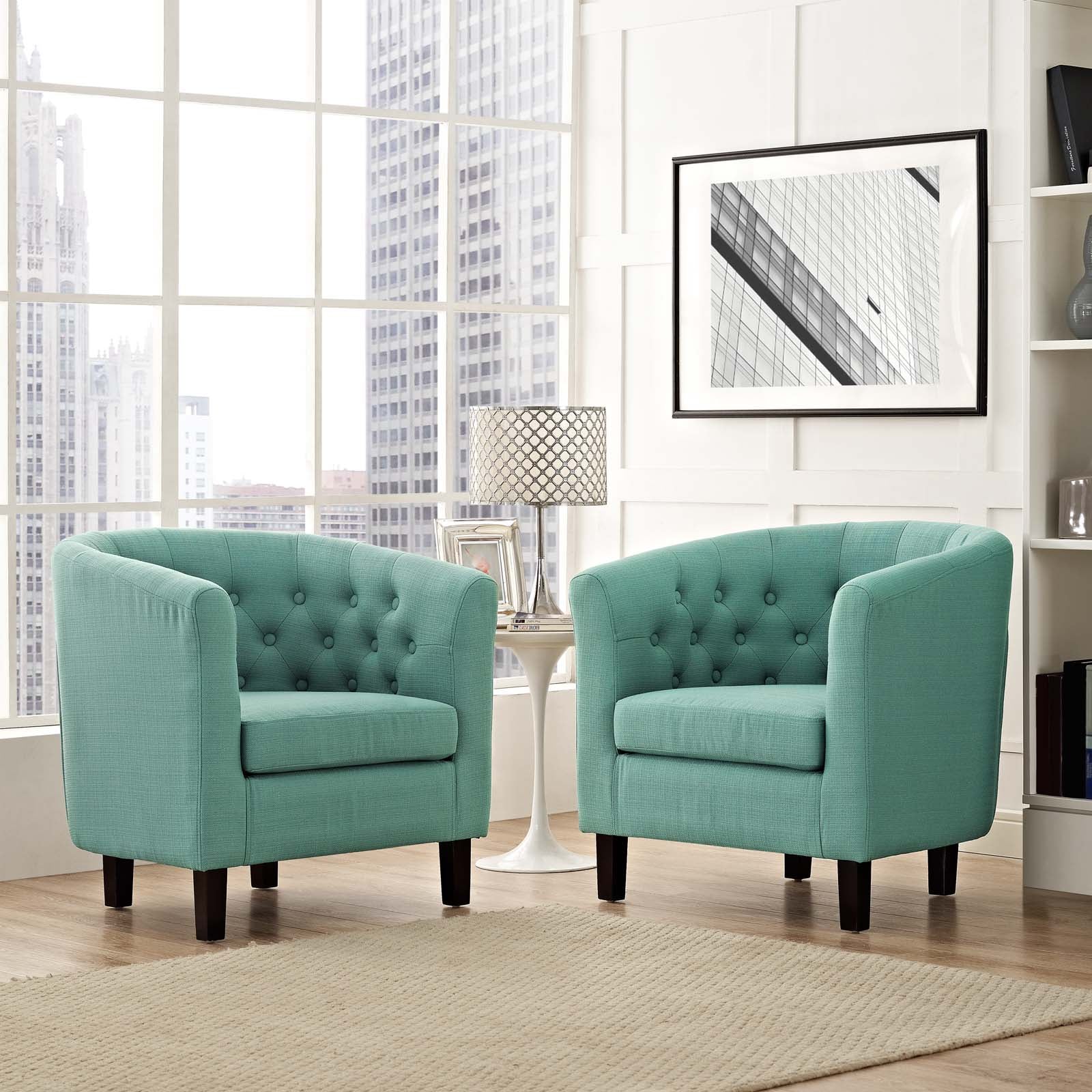 Modway Prospect 2 Piece Upholstered Fabric Armchair Set | Armchairs | Modishstore-39