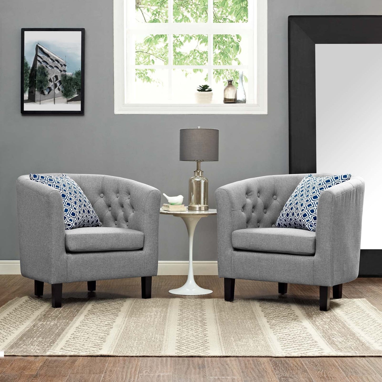 Modway Prospect 2 Piece Upholstered Fabric Armchair Set | Armchairs | Modishstore