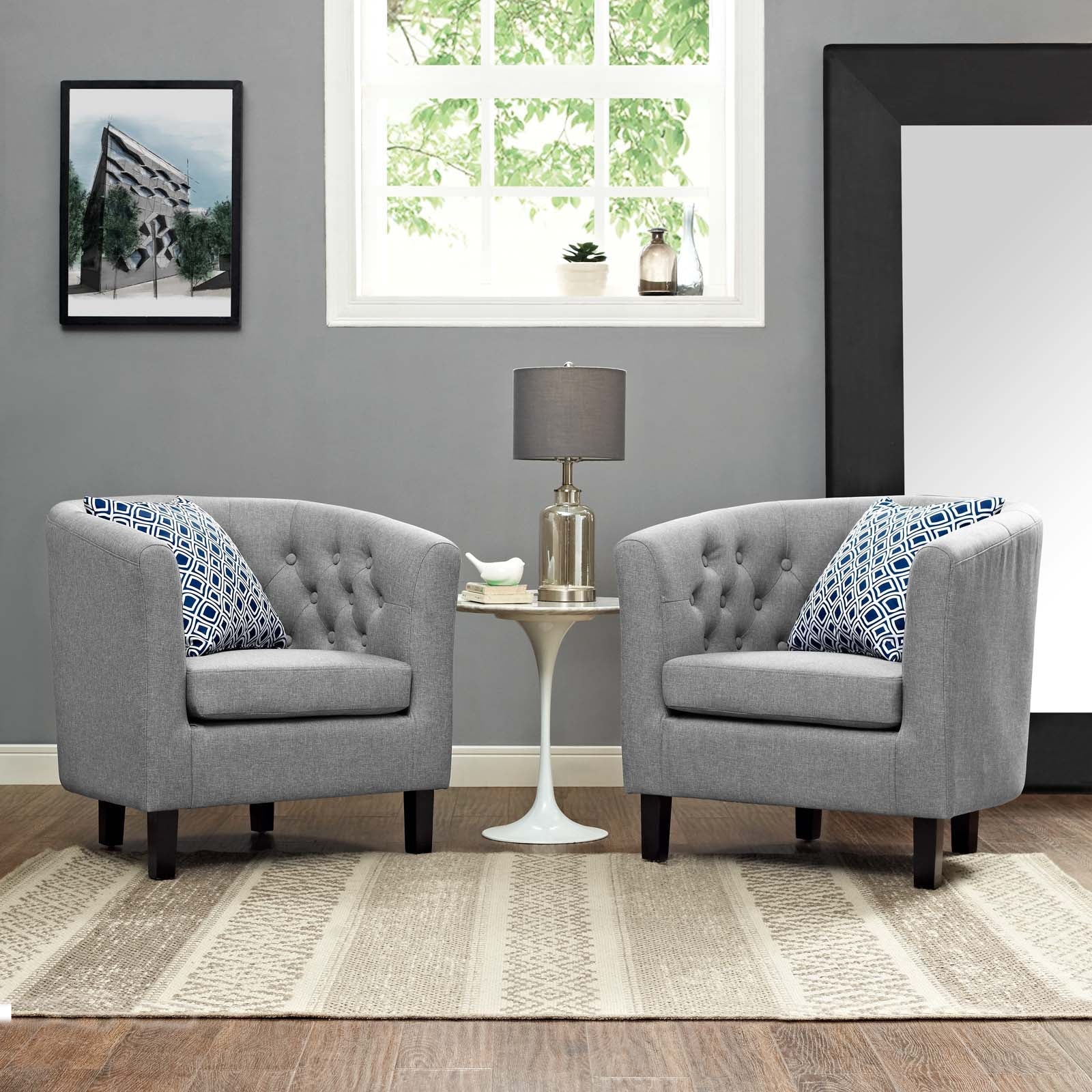 Modway Prospect 2 Piece Upholstered Fabric Armchair Set | Armchairs | Modishstore