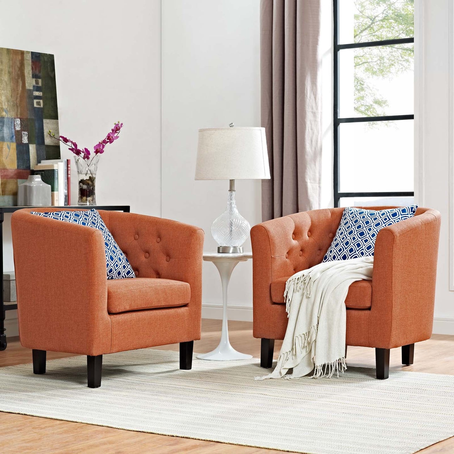 Modway Prospect 2 Piece Upholstered Fabric Armchair Set | Armchairs | Modishstore-49