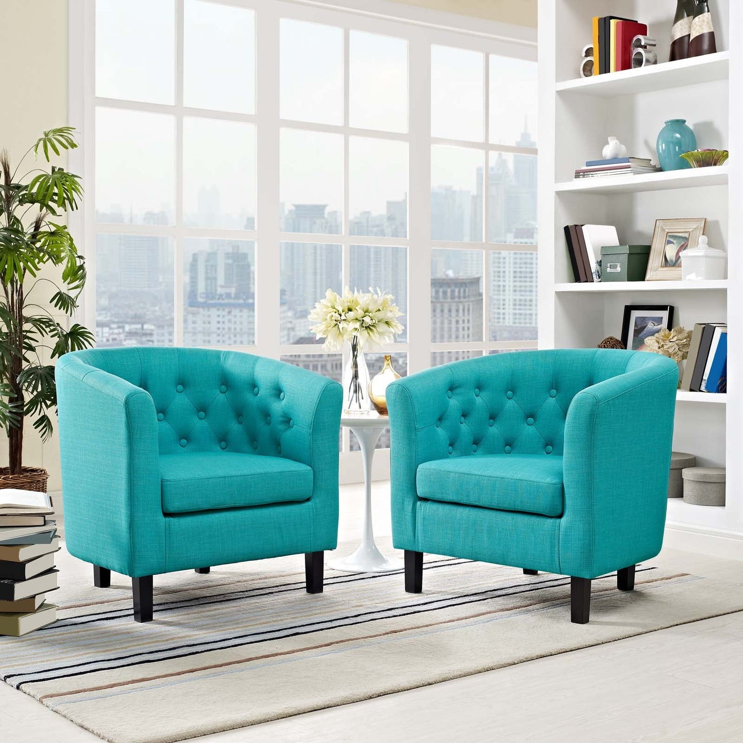 Modway Prospect 2 Piece Upholstered Fabric Armchair Set | Armchairs | Modishstore-47
