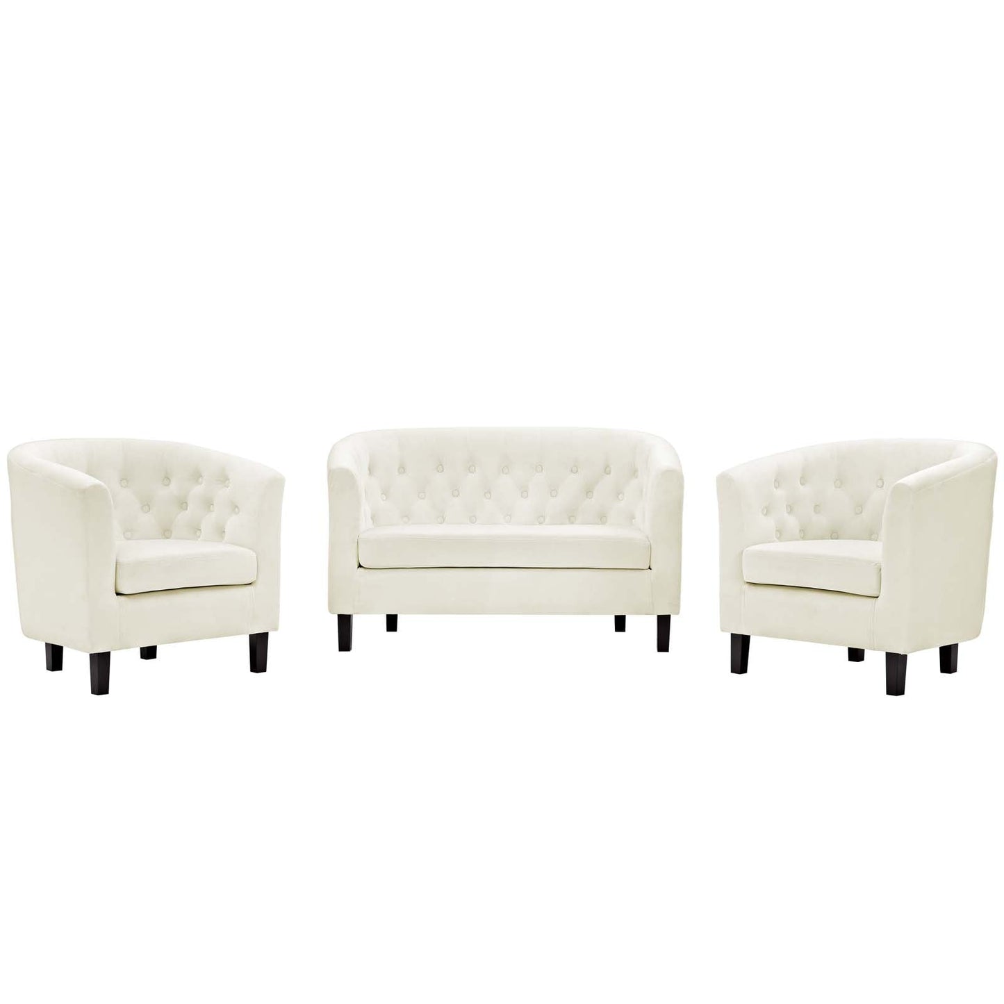 Modway Prospect 3 Piece Performance Velvet Loveseat and Armchair Set | Loveseats | Modishstore-4