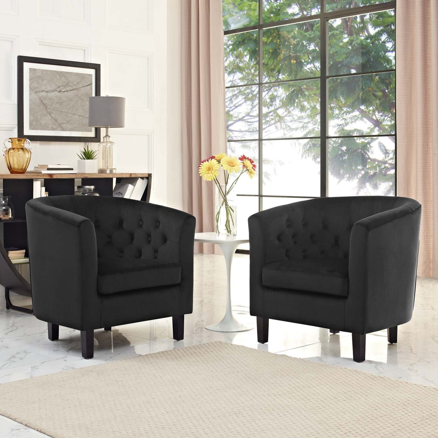 Modway Prospect 2 Piece Performance Velvet Armchair Set | Armchairs | Modishstore-15