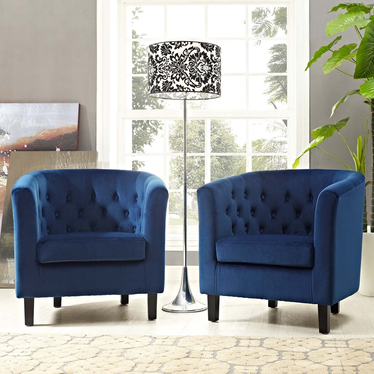 Modway Prospect 2 Piece Performance Velvet Armchair Set | Armchairs | Modishstore-6