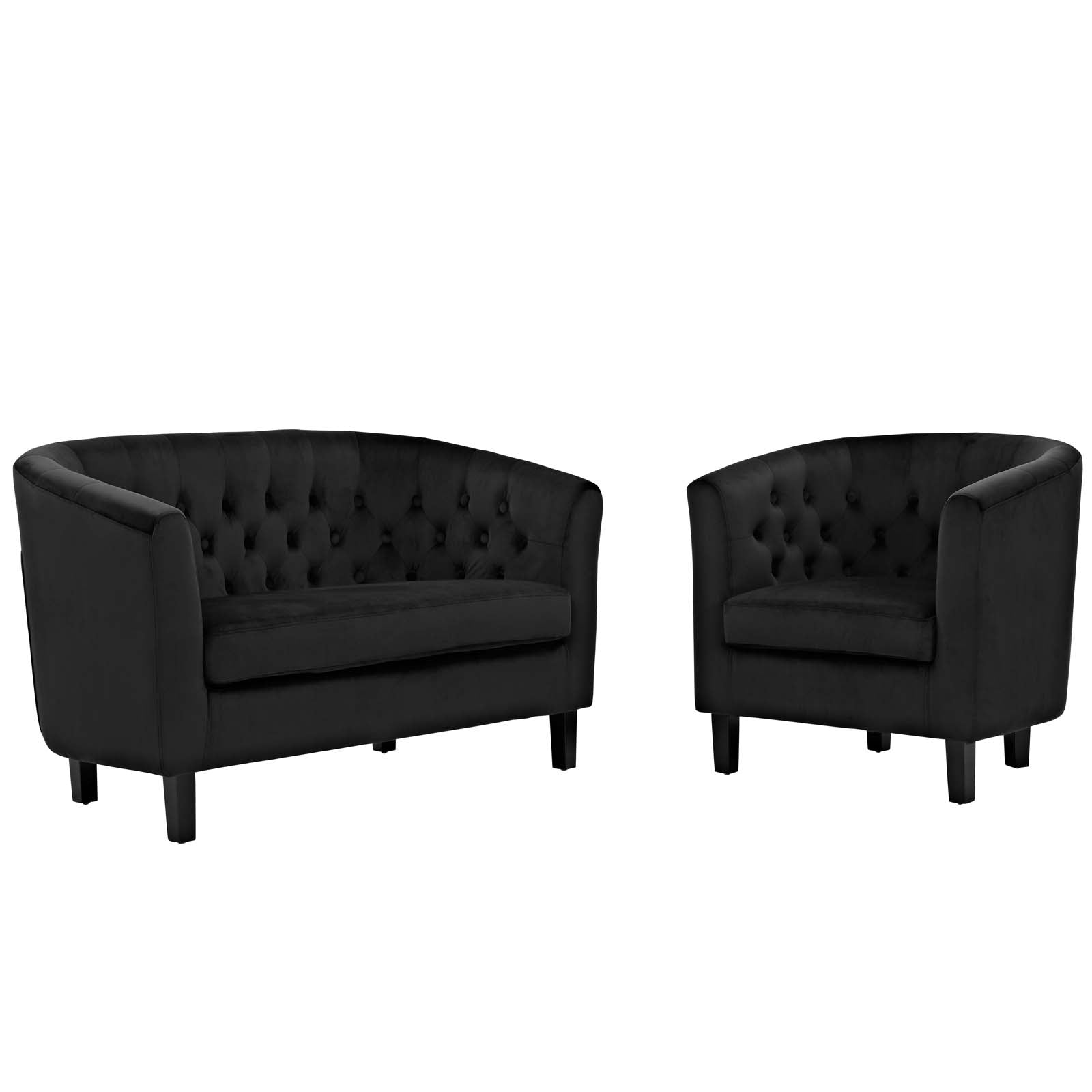 Modway Prospect 2 Piece Performance Velvet Loveseat and Armchair Set | Loveseats | Modishstore-10