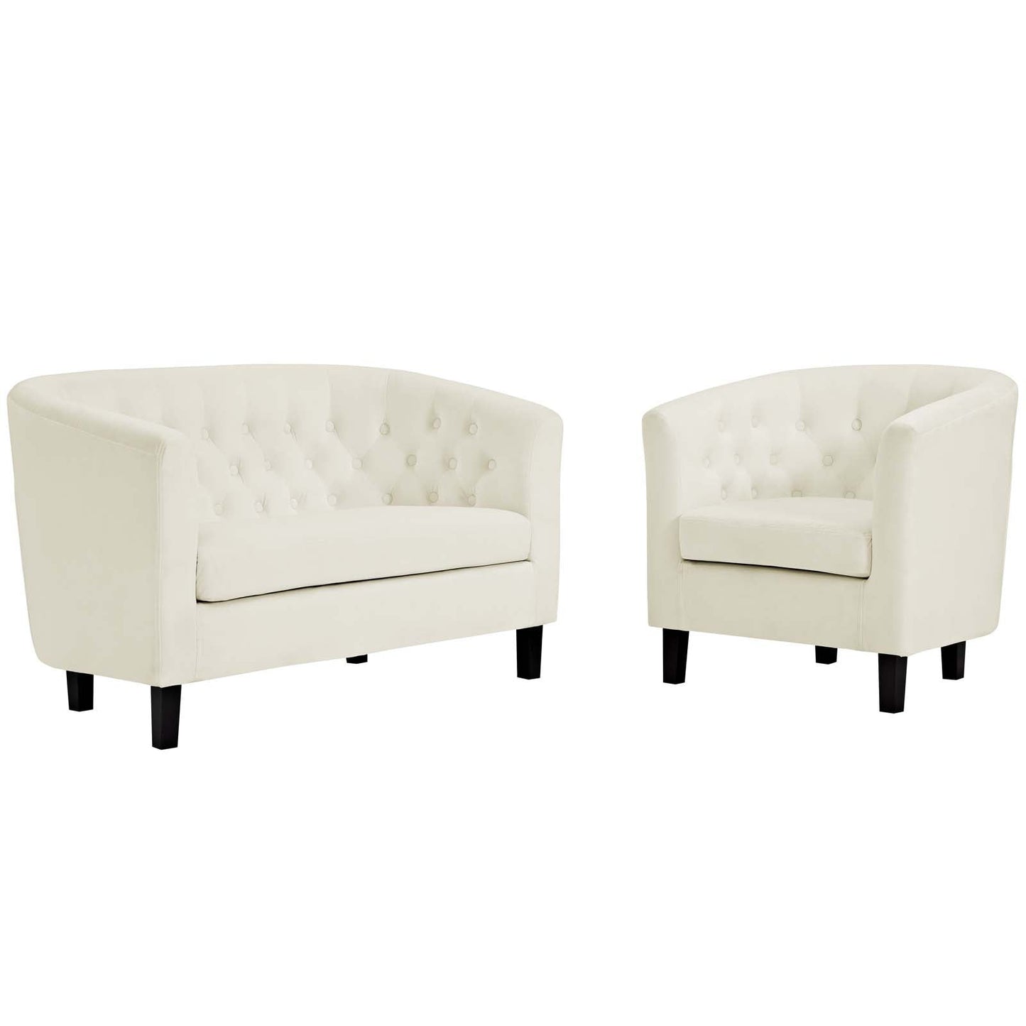 Modway Prospect 2 Piece Performance Velvet Loveseat and Armchair Set | Loveseats | Modishstore-16
