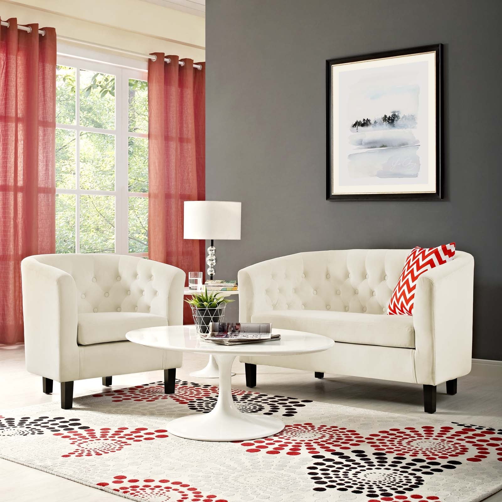 Modway Prospect 2 Piece Performance Velvet Loveseat and Armchair Set | Loveseats | Modishstore-13