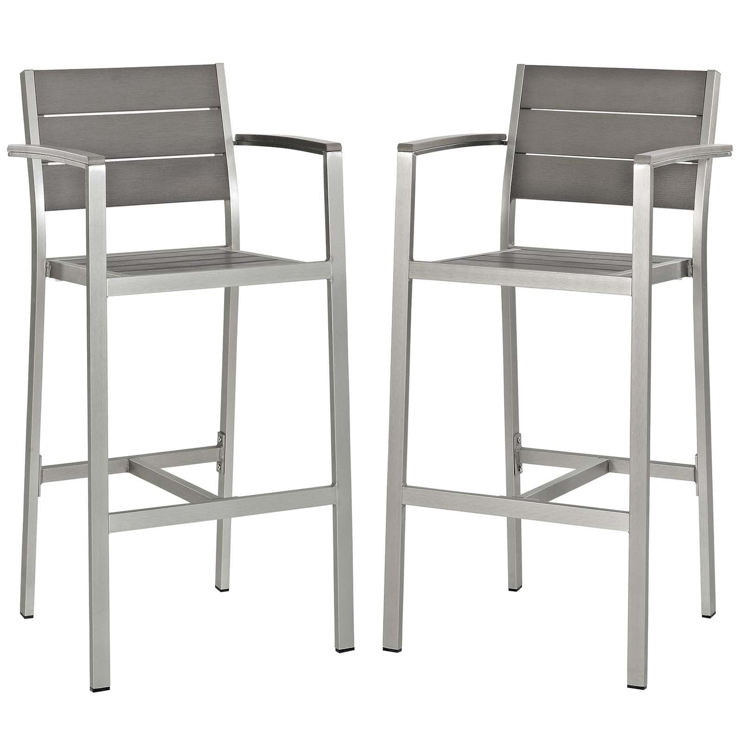 Modway Shore Bar Stool Outdoor Patio Aluminum Set of 2 | Bar Stools | Modishstore-2