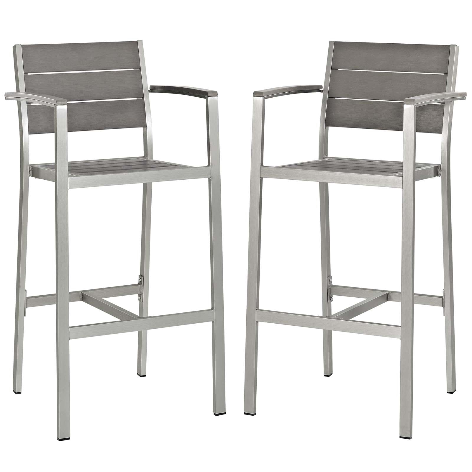 Modway Shore Bar Stool Outdoor Patio Aluminum Set of 2 | Bar Stools | Modishstore-2