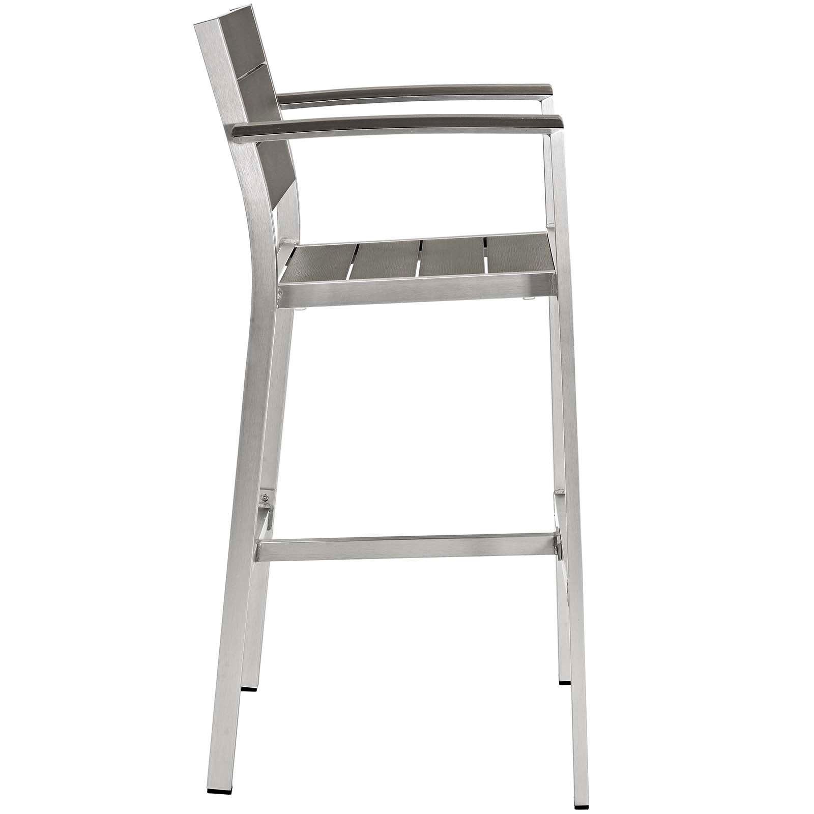 Modway Shore Bar Stool Outdoor Patio Aluminum Set of 2 | Bar Stools | Modishstore-3