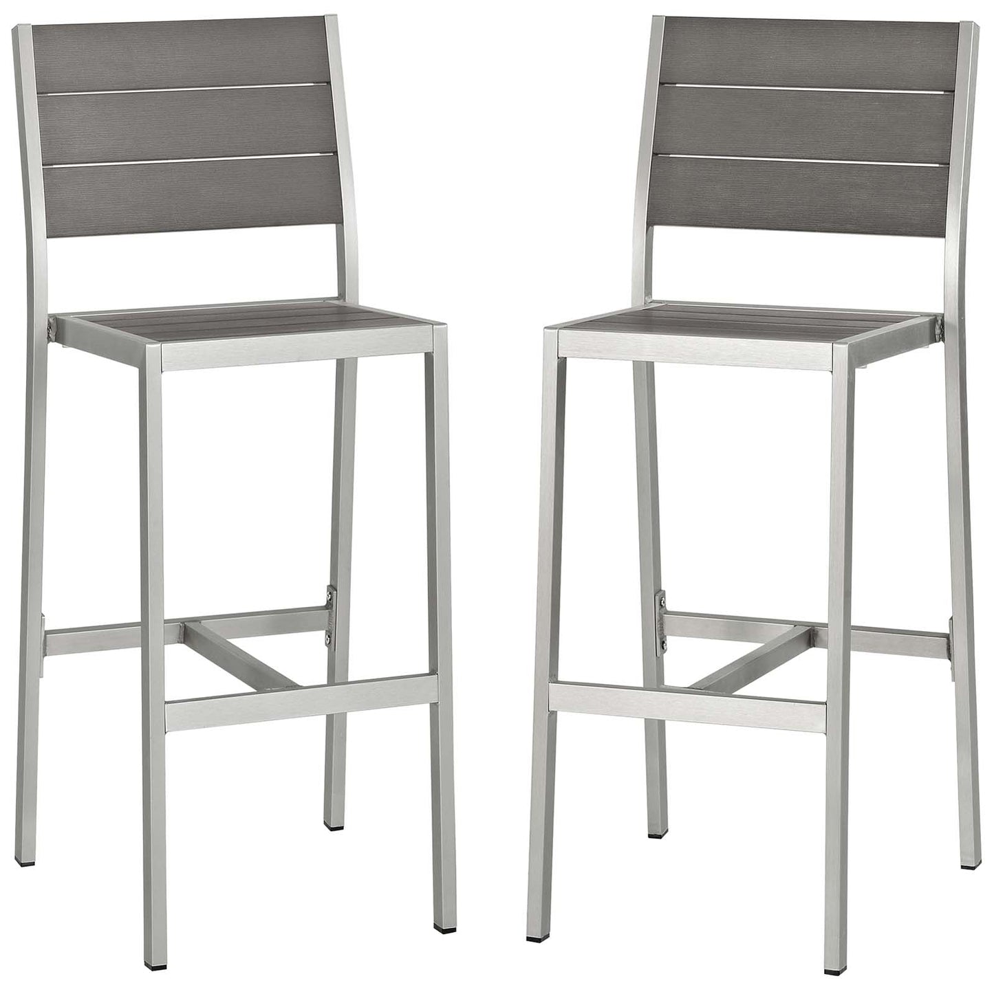 Modway Shore Armless Bar Stool Outdoor Patio Aluminum Set of 2 | Bar Stools | Modishstore-2