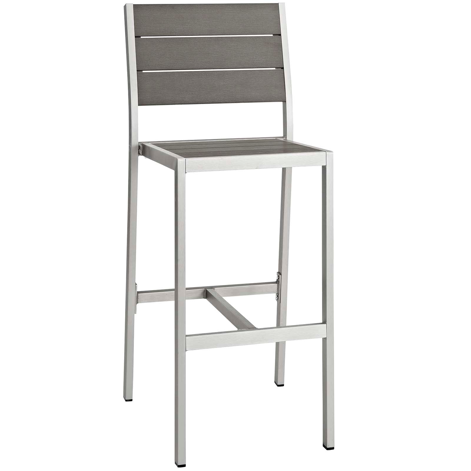 Modway Shore 3 Piece Outdoor Patio Aluminum Outdoor Pub Set | Bar Stools & Table | Modishstore-5