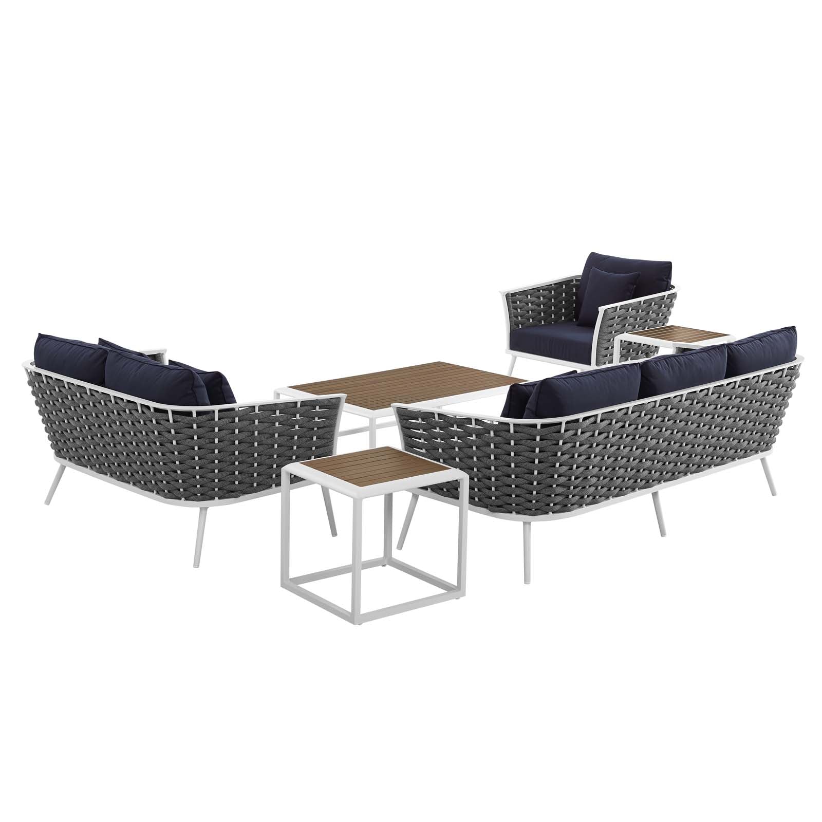 Modway Stance 6 Piece Outdoor Patio Aluminum Sectional Sofa Set | Outdoor Sofas, Loveseats & Sectionals | Modishstore-18