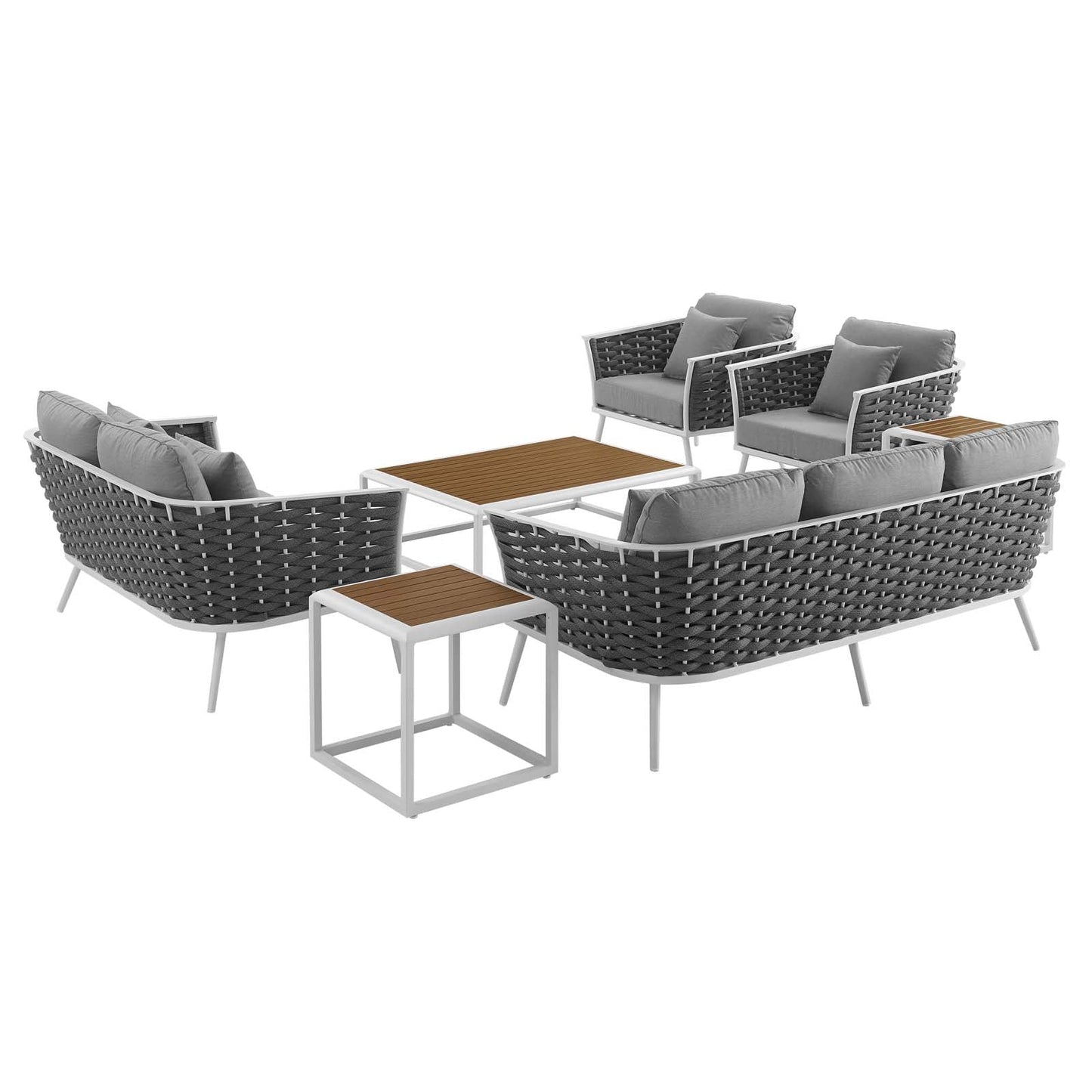 Modway Stance 7 Piece Outdoor Patio Aluminum Sectional Sofa Set | Outdoor Sofas, Loveseats & Sectionals | Modishstore-2