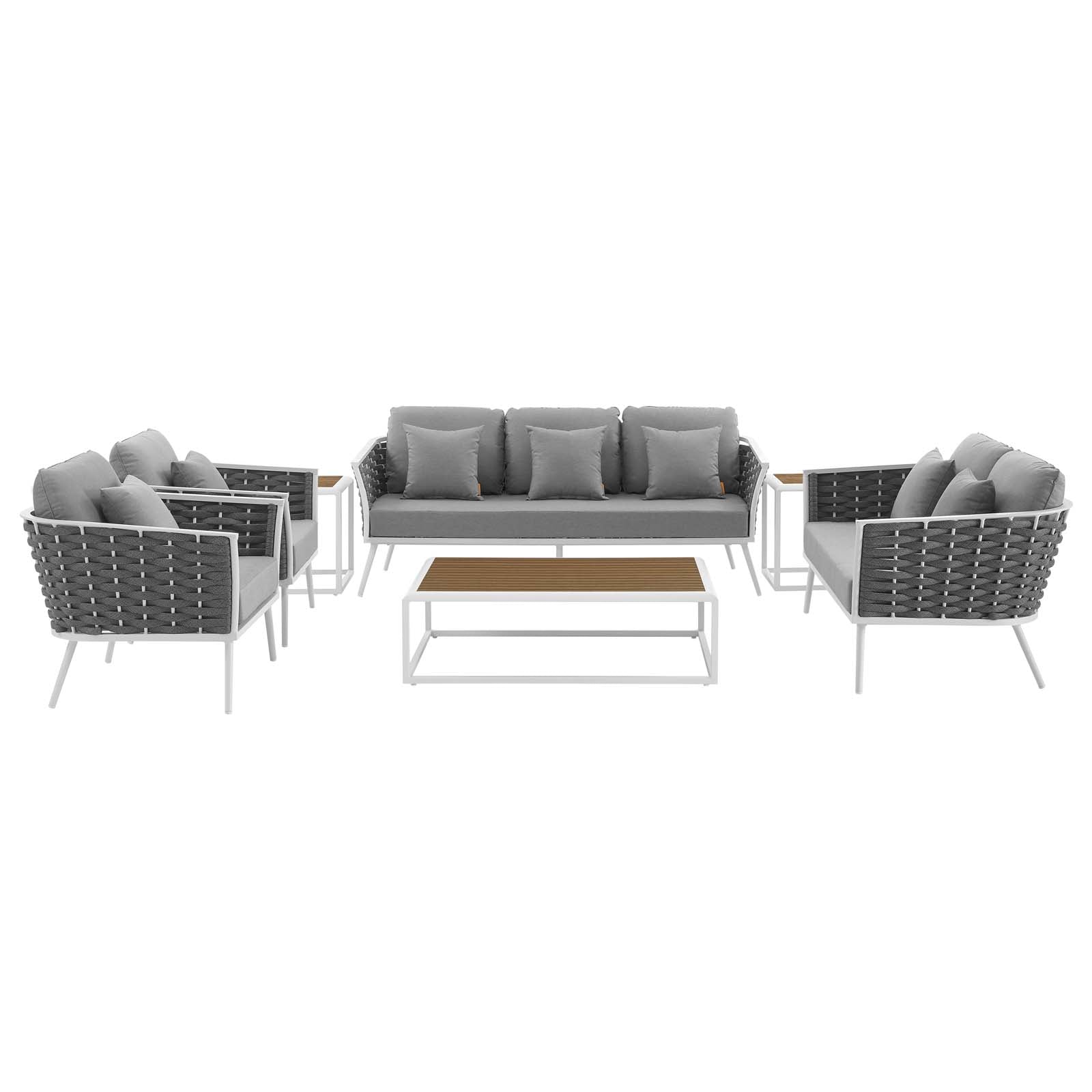 Modway Stance 7 Piece Outdoor Patio Aluminum Sectional Sofa Set | Outdoor Sofas, Loveseats & Sectionals | Modishstore-19