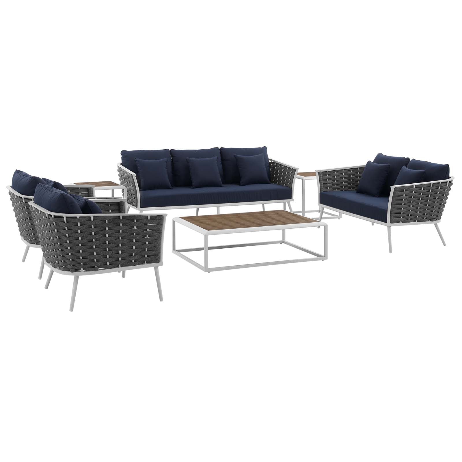 Modway Stance 7 Piece Outdoor Patio Aluminum Sectional Sofa Set | Outdoor Sofas, Loveseats & Sectionals | Modishstore-18