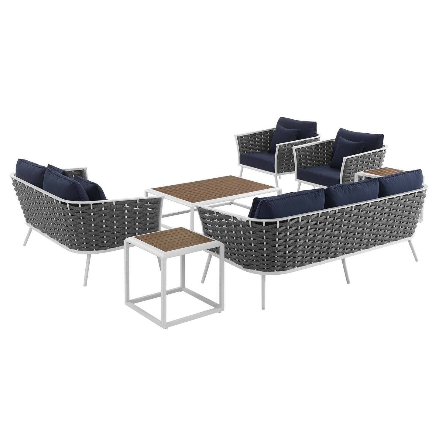 Modway Stance 7 Piece Outdoor Patio Aluminum Sectional Sofa Set | Outdoor Sofas, Loveseats & Sectionals | Modishstore-12
