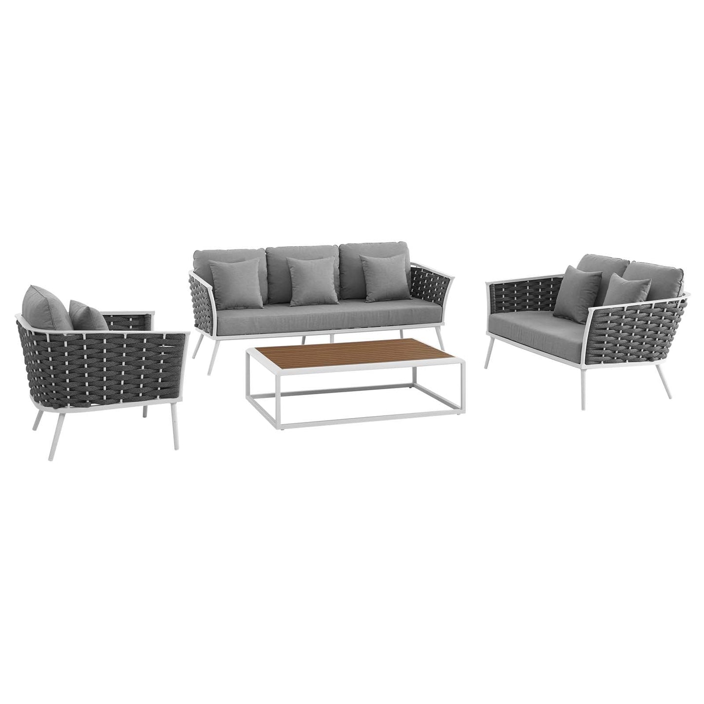 Modway Stance 4 Piece Outdoor Patio Aluminum Sectional Sofa Set-EEI-3161 | Outdoor Sofas, Loveseats & Sectionals | Modishstore-14