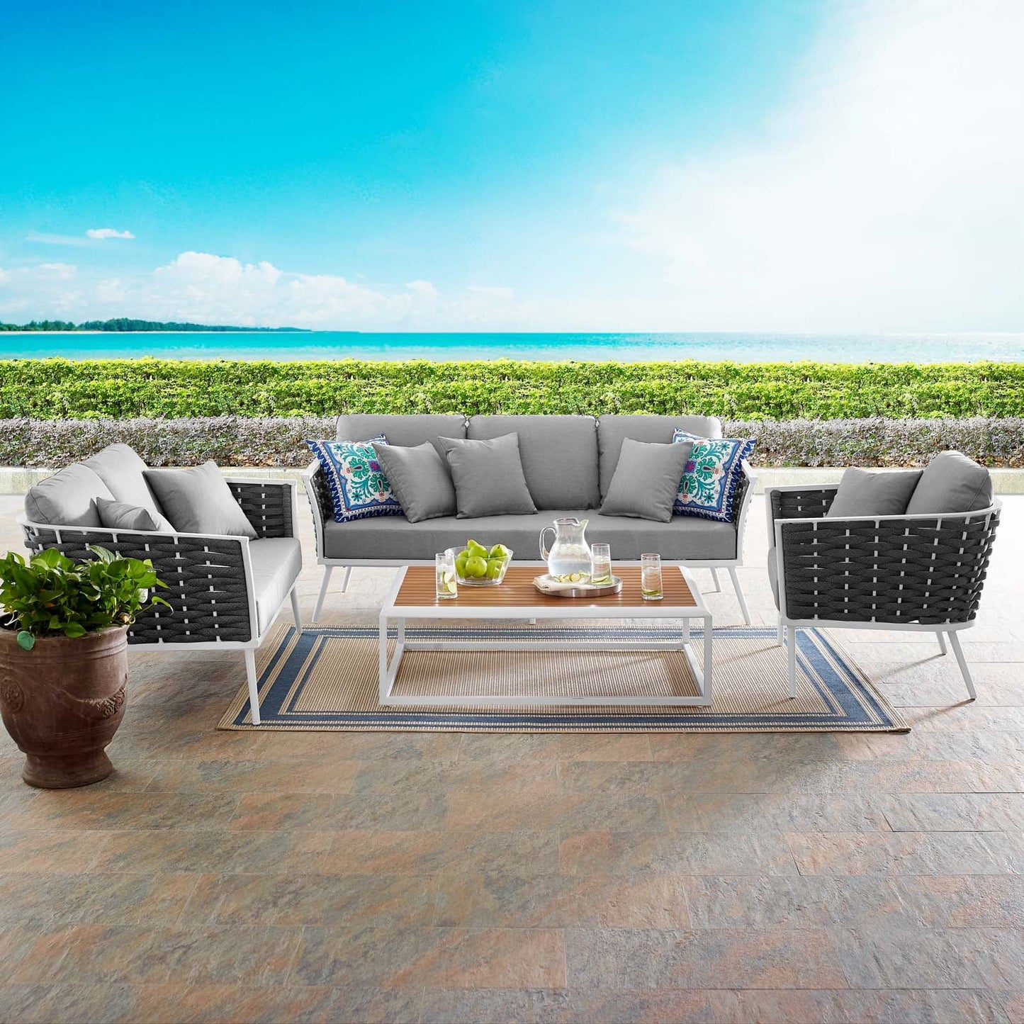 Modway Stance 4 Piece Outdoor Patio Aluminum Sectional Sofa Set-EEI-3161 | Outdoor Sofas, Loveseats & Sectionals | Modishstore-15