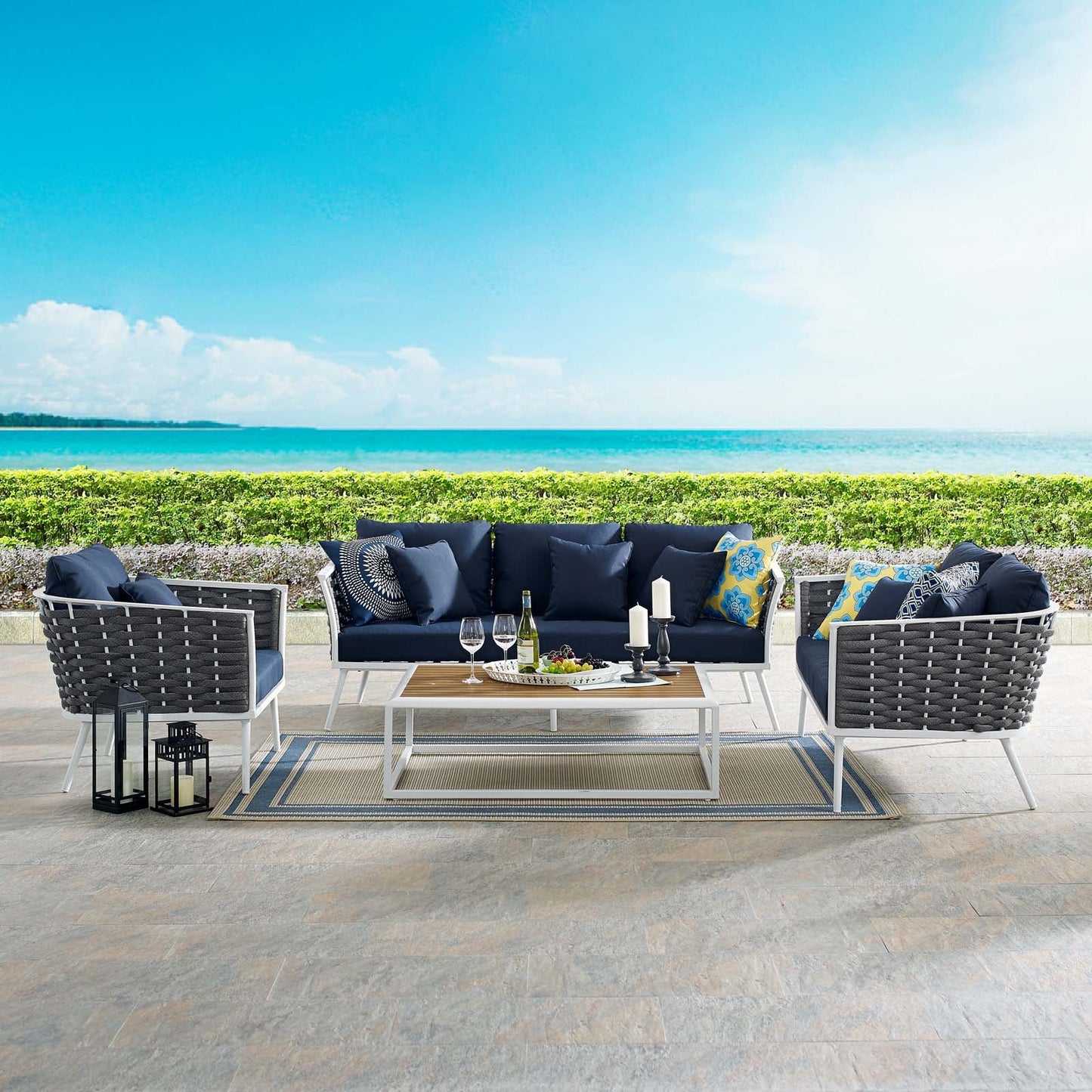 Modway Stance 4 Piece Outdoor Patio Aluminum Sectional Sofa Set-EEI-3161 | Outdoor Sofas, Loveseats & Sectionals | Modishstore-25
