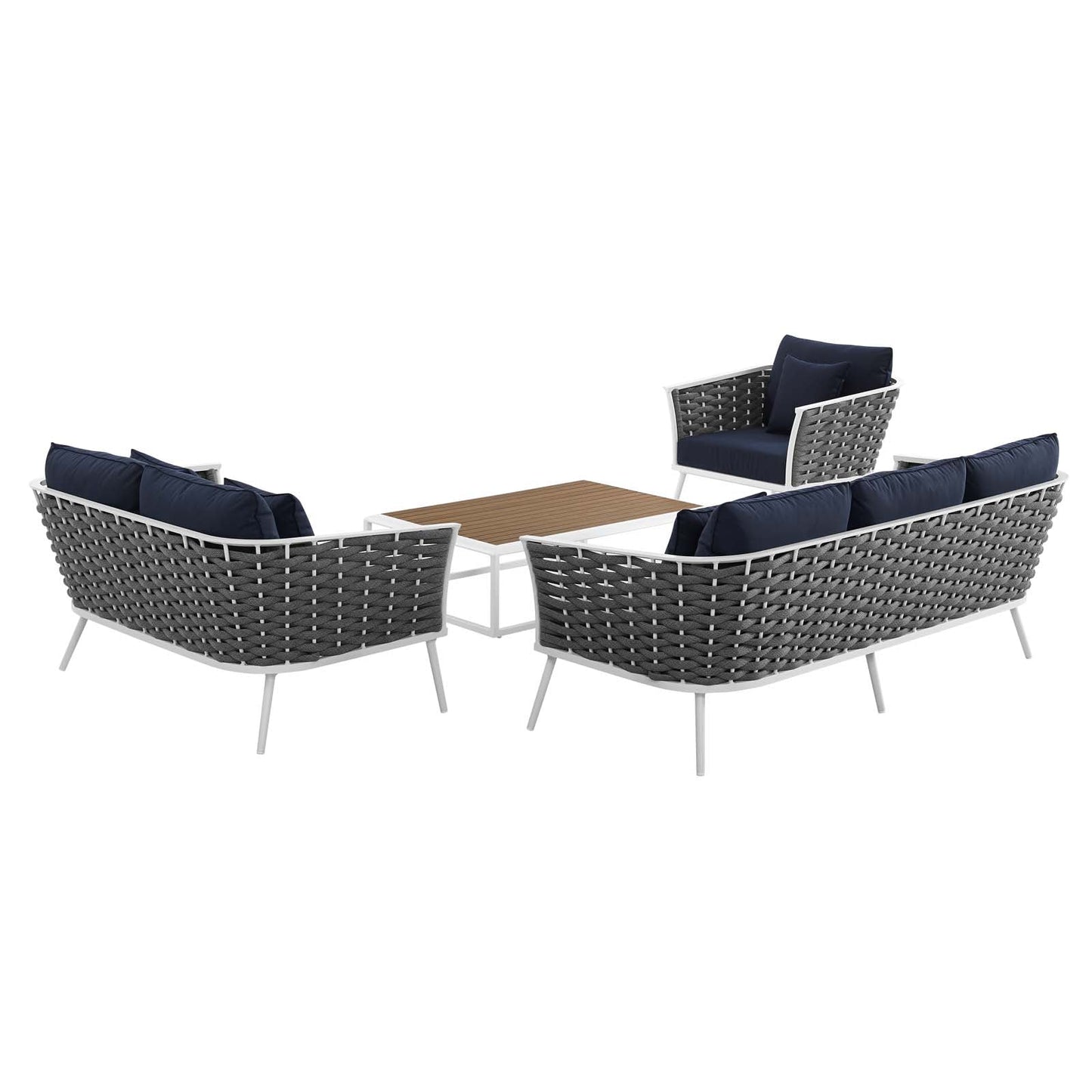 Modway Stance 4 Piece Outdoor Patio Aluminum Sectional Sofa Set-EEI-3161 | Outdoor Sofas, Loveseats & Sectionals | Modishstore-32