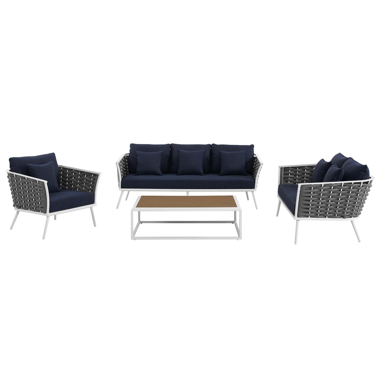 Modway Stance 4 Piece Outdoor Patio Aluminum Sectional Sofa Set-EEI-3161 | Outdoor Sofas, Loveseats & Sectionals | Modishstore-33