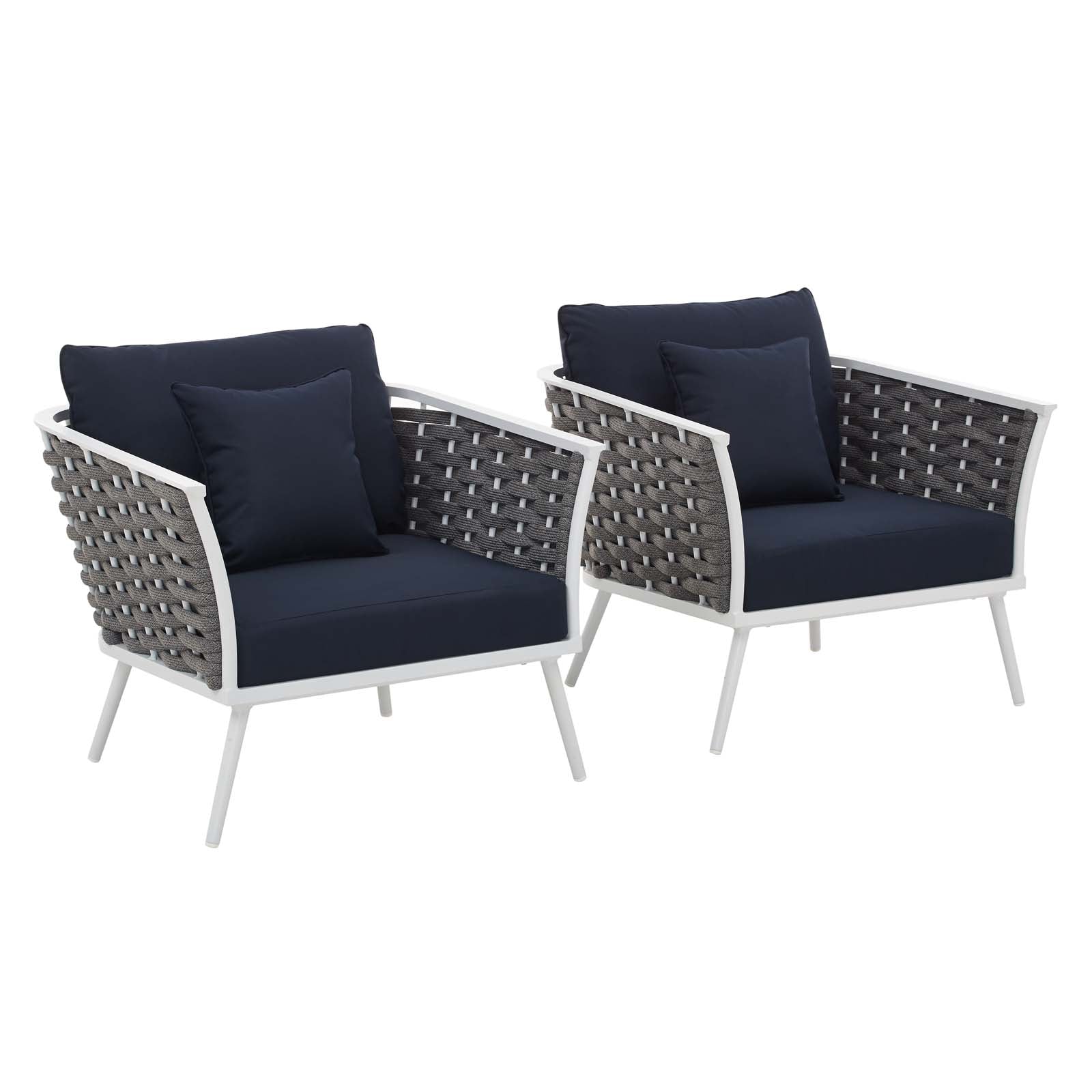 Modway Stance Armchair Outdoor Patio Aluminum Set of 2 | Armchairs | Modishstore-9