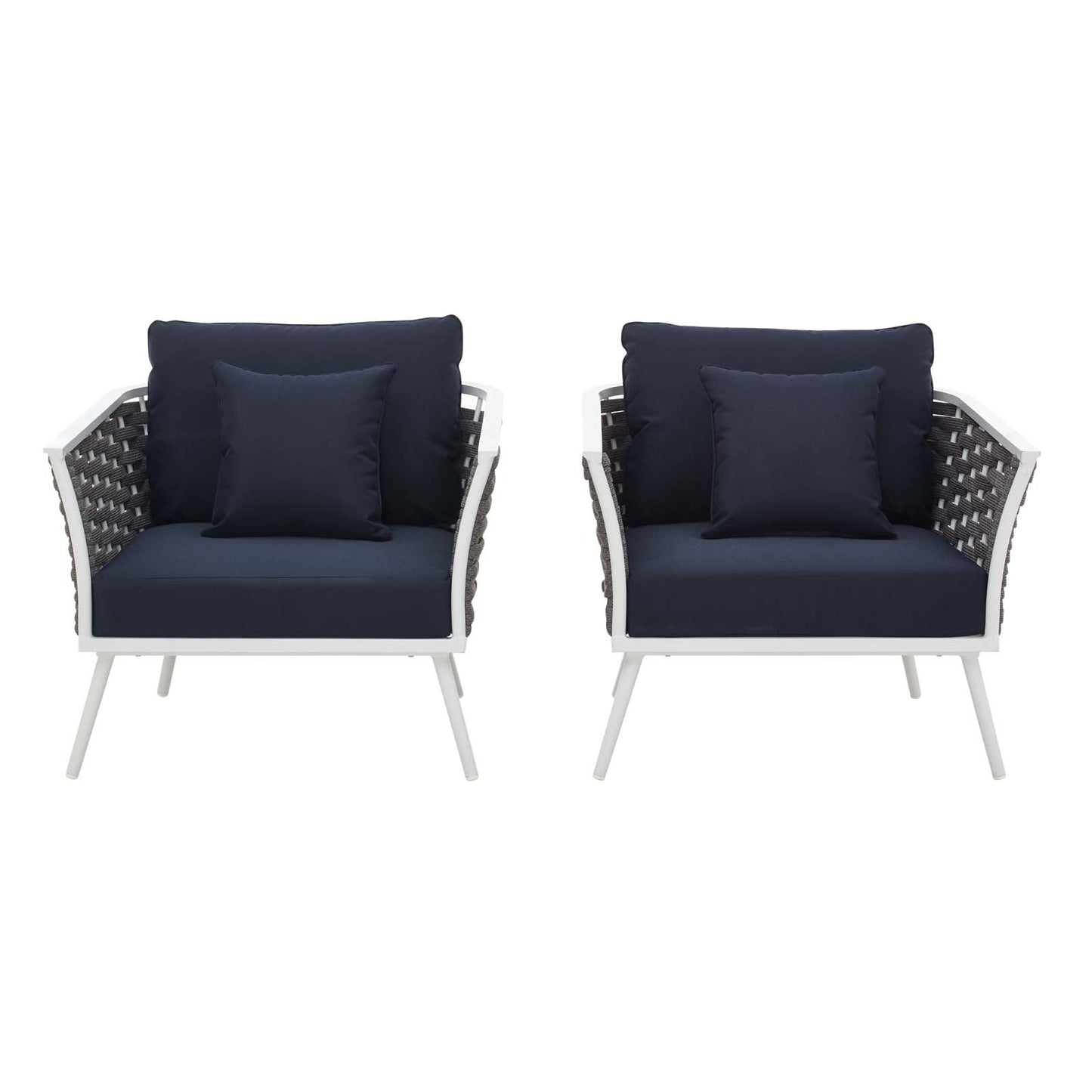 Modway Stance Armchair Outdoor Patio Aluminum Set of 2 | Armchairs | Modishstore-8