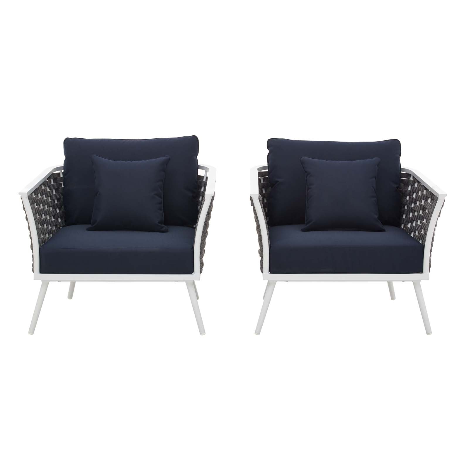 Modway Stance Armchair Outdoor Patio Aluminum Set of 2 | Armchairs | Modishstore-8