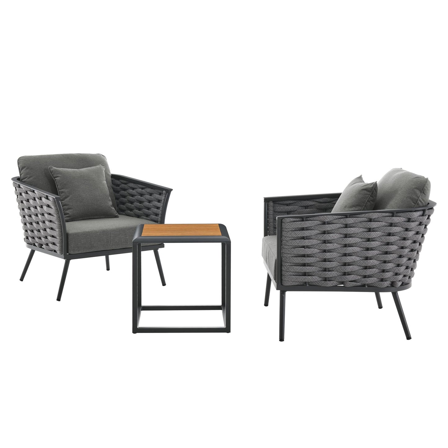Modway Stance 3 Piece Outdoor Patio Aluminum Sectional Sofa Set | Outdoor Sofas, Loveseats & Sectionals | Modishstore-19