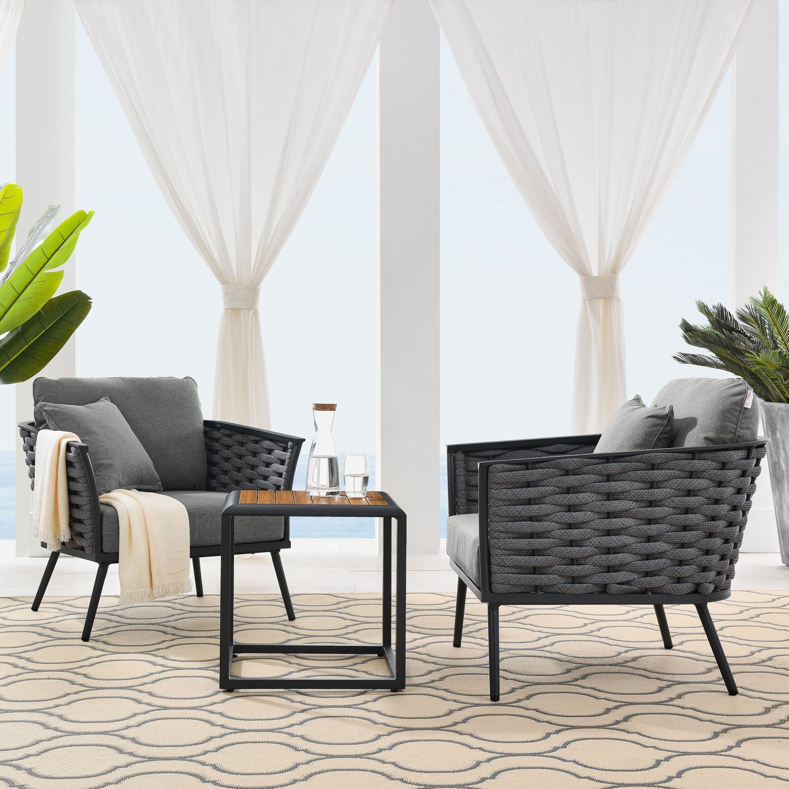 Modway Stance 3 Piece Outdoor Patio Aluminum Sectional Sofa Set | Outdoor Sofas, Loveseats & Sectionals | Modishstore-17