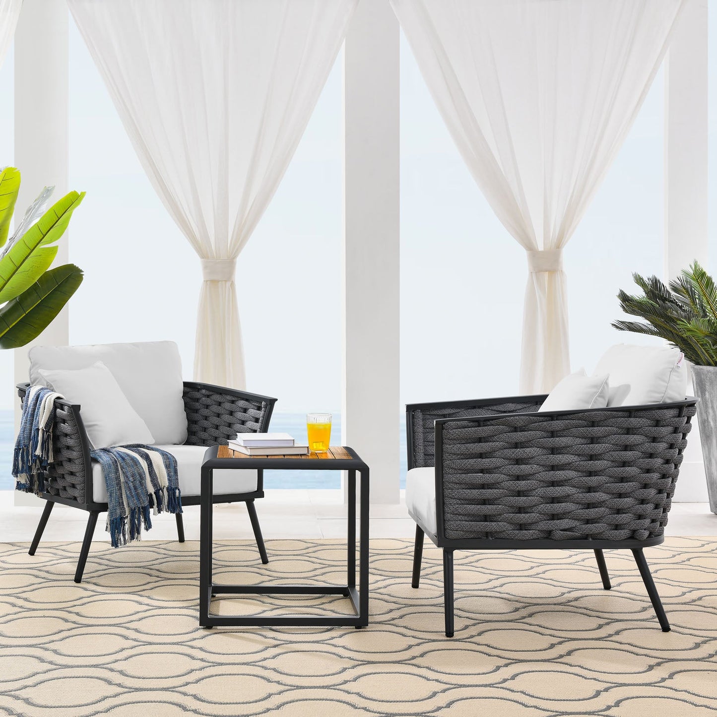 Modway Stance 3 Piece Outdoor Patio Aluminum Sectional Sofa Set | Outdoor Sofas, Loveseats & Sectionals | Modishstore-26