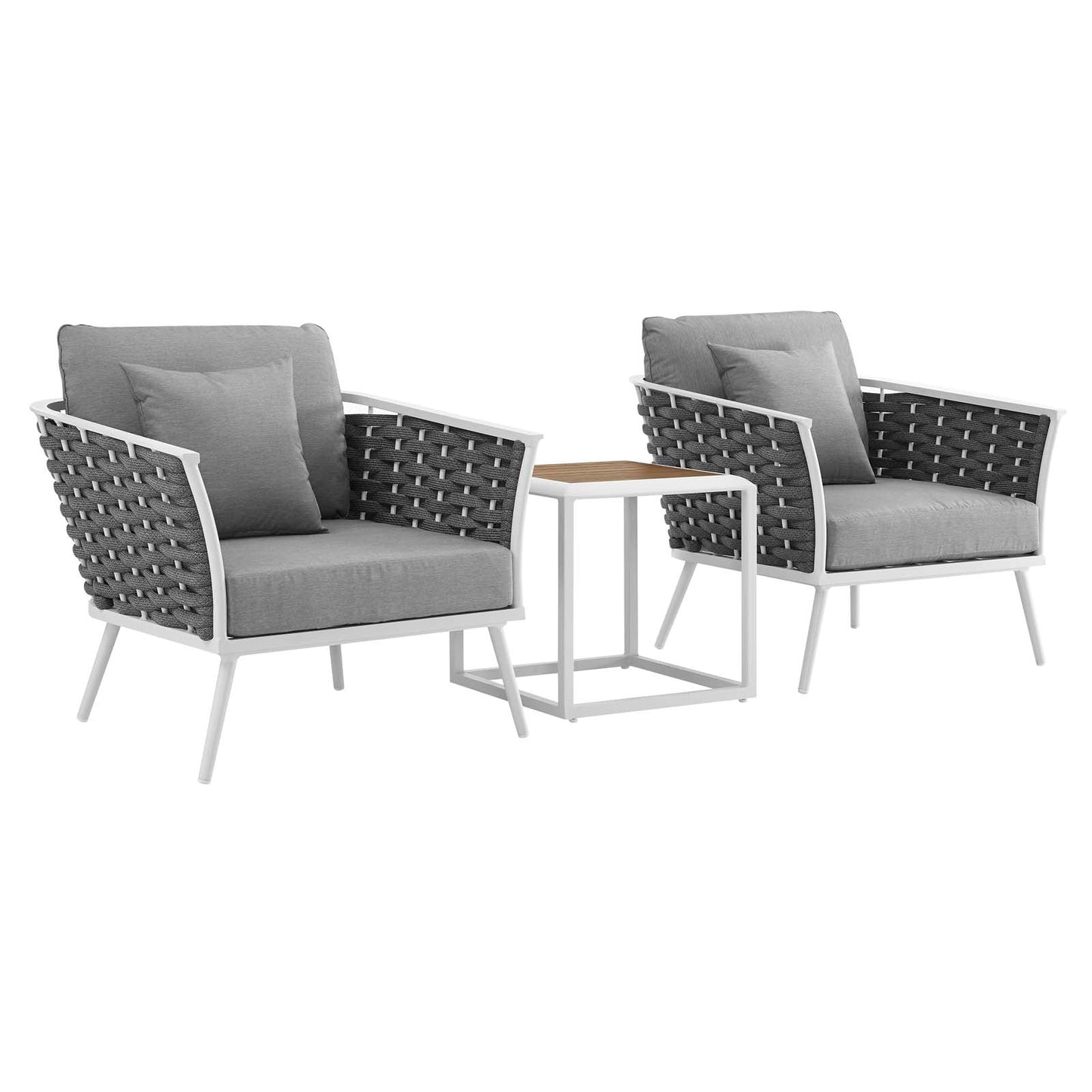 Modway Stance 3 Piece Outdoor Patio Aluminum Sectional Sofa Set | Outdoor Sofas, Loveseats & Sectionals | Modishstore-5