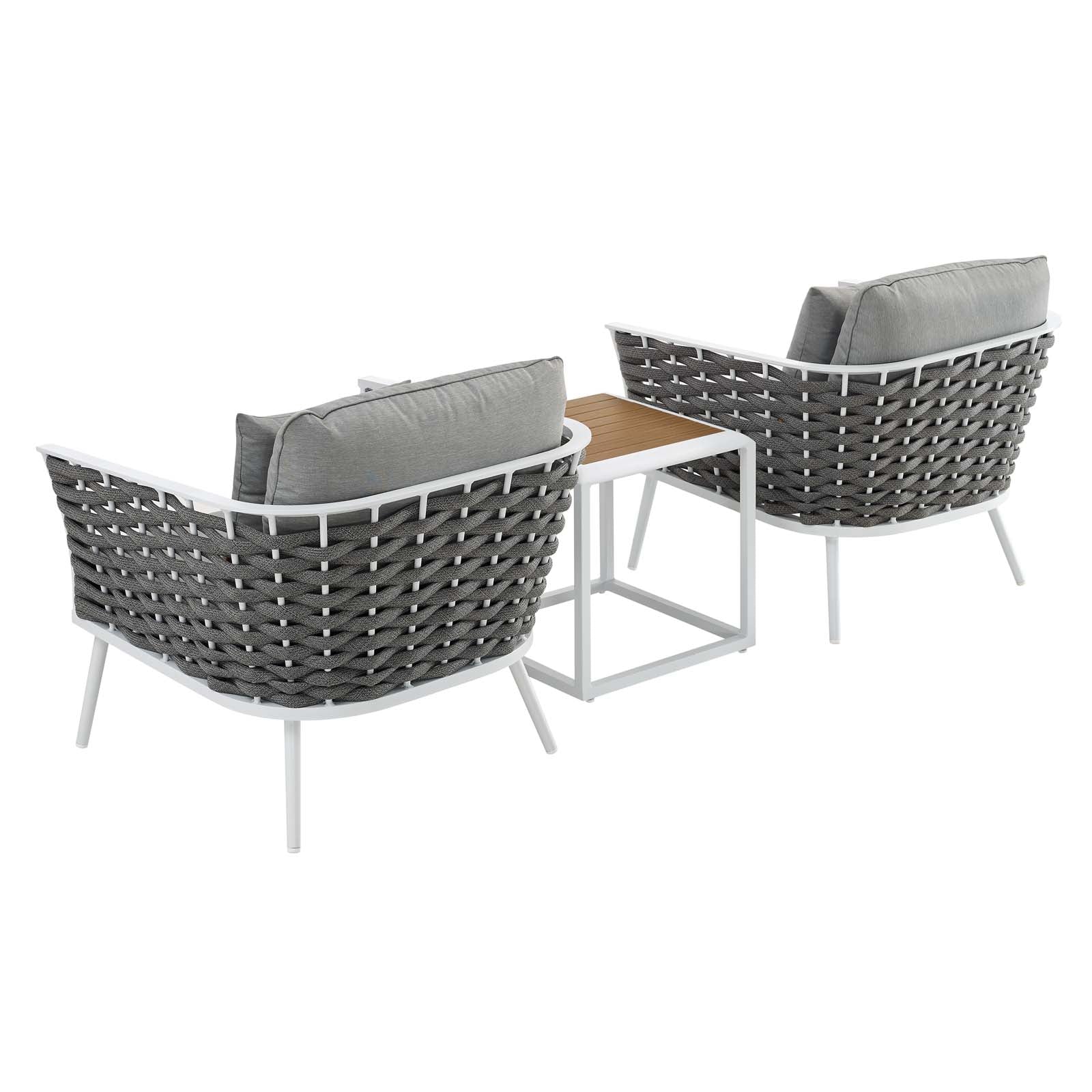 Modway Stance 3 Piece Outdoor Patio Aluminum Sectional Sofa Set | Outdoor Sofas, Loveseats & Sectionals | Modishstore-3
