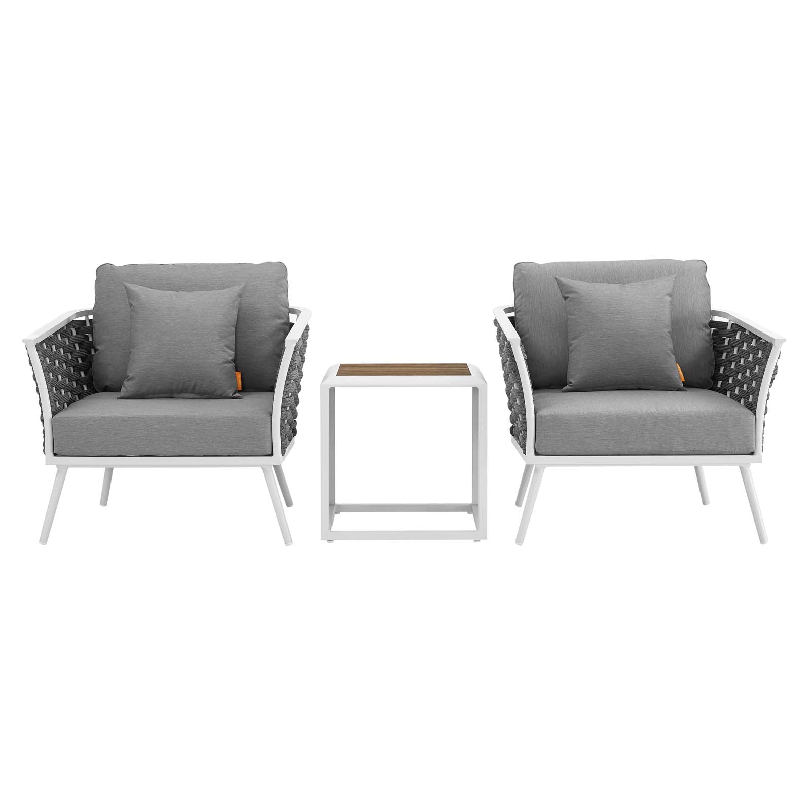 Modway Stance 3 Piece Outdoor Patio Aluminum Sectional Sofa Set | Outdoor Sofas, Loveseats & Sectionals | Modishstore-2