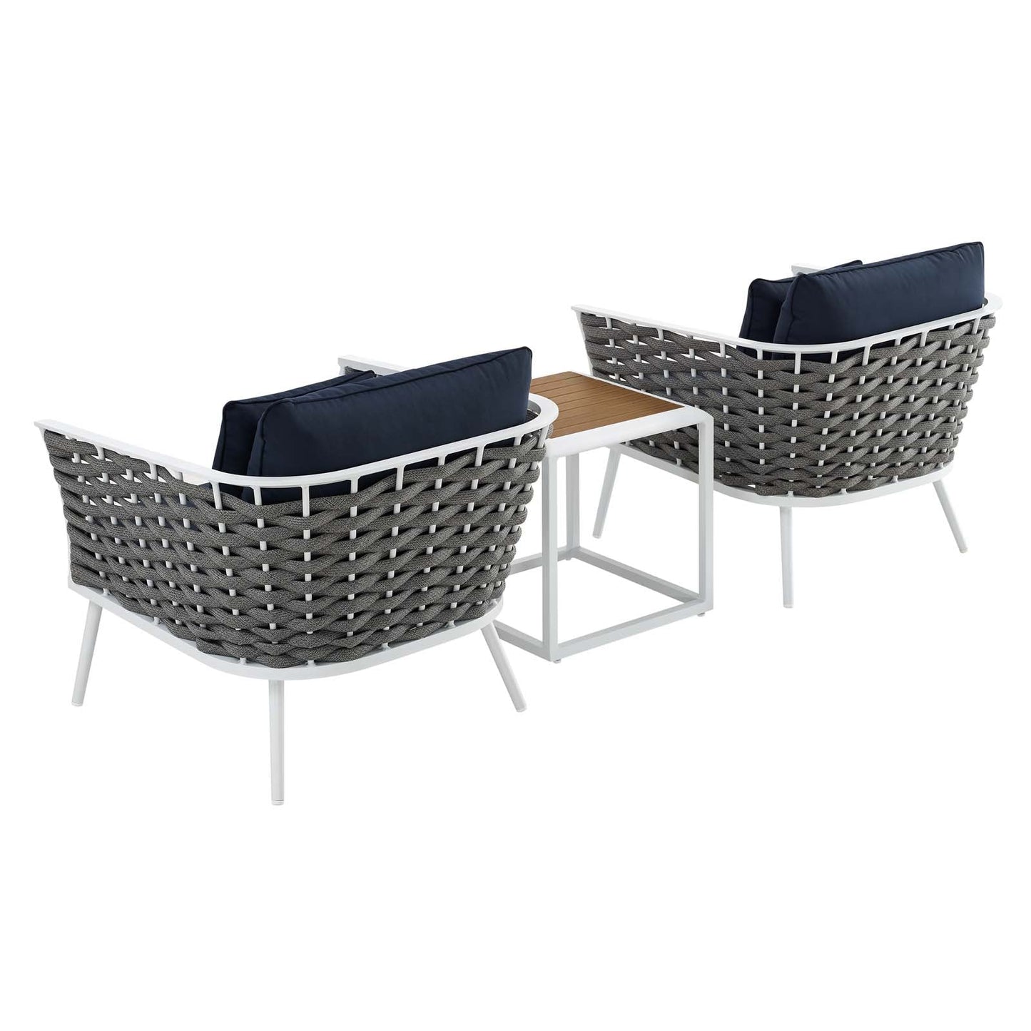 Modway Stance 3 Piece Outdoor Patio Aluminum Sectional Sofa Set | Outdoor Sofas, Loveseats & Sectionals | Modishstore-15