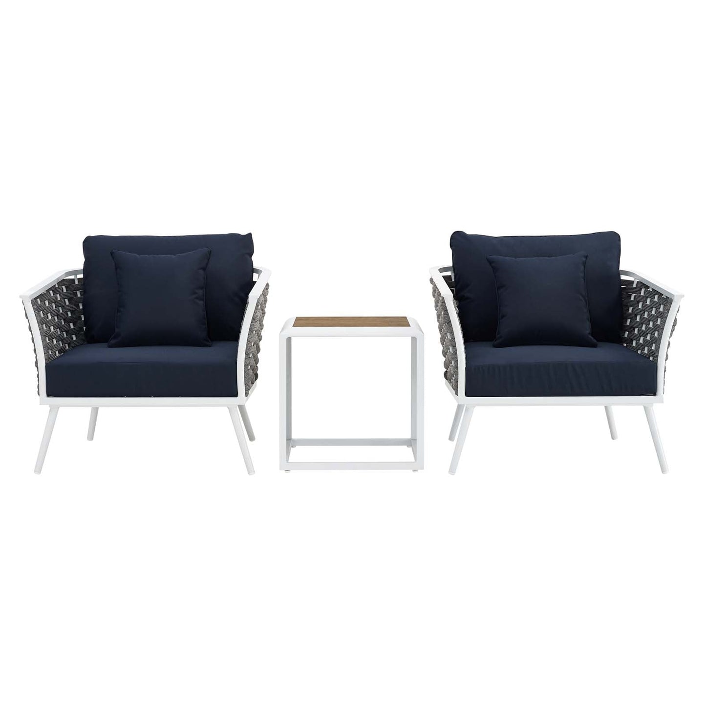 Modway Stance 3 Piece Outdoor Patio Aluminum Sectional Sofa Set | Outdoor Sofas, Loveseats & Sectionals | Modishstore-8