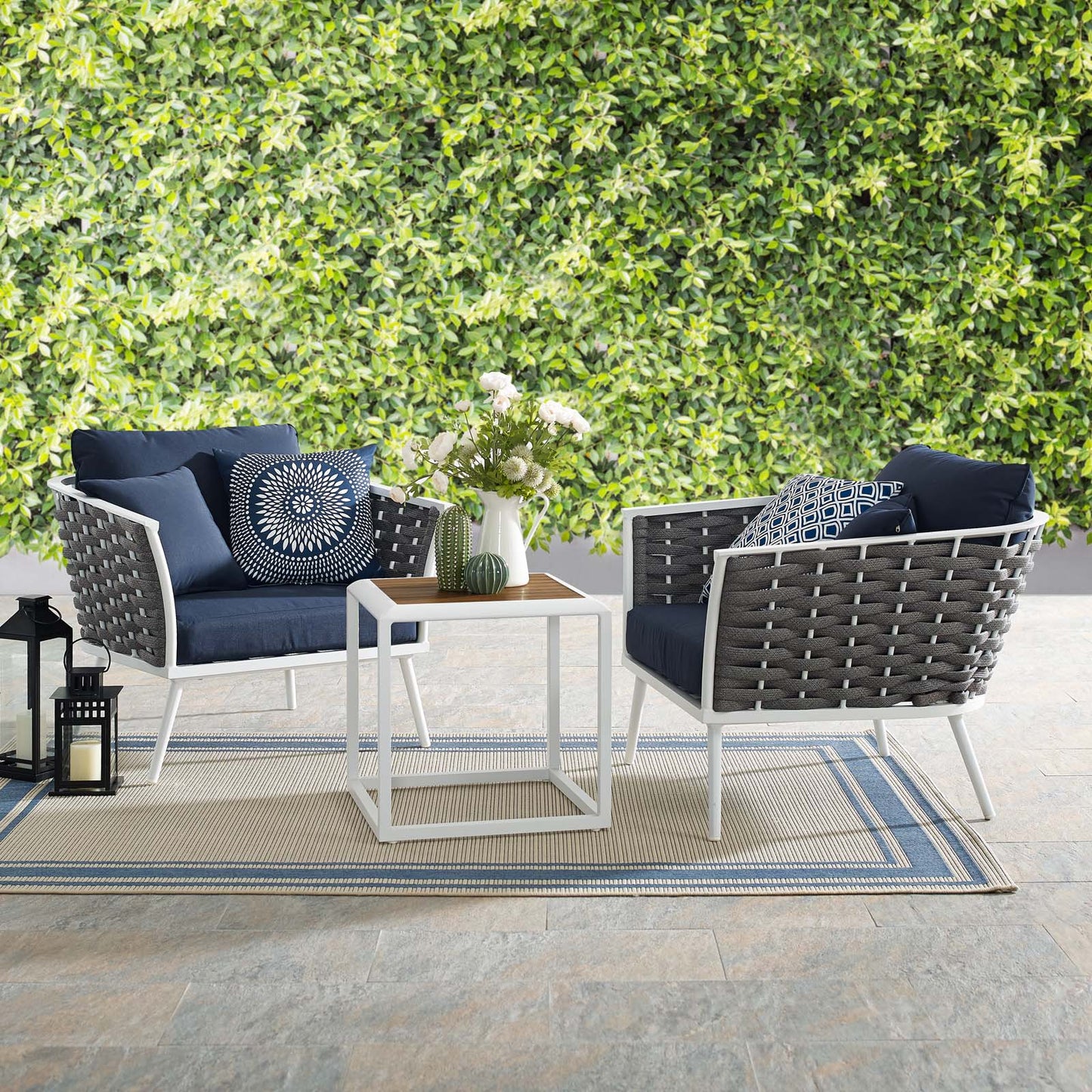 Modway Stance 3 Piece Outdoor Patio Aluminum Sectional Sofa Set | Outdoor Sofas, Loveseats & Sectionals | Modishstore-7