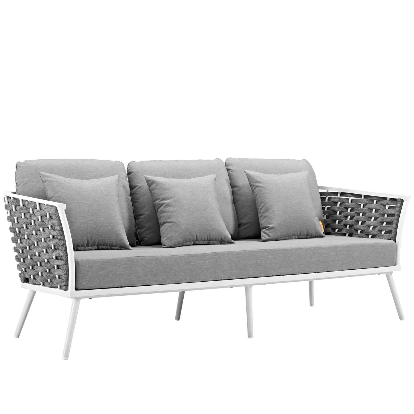 Modway Stance 3 Piece Outdoor Patio Aluminum Sectional Sofa Set