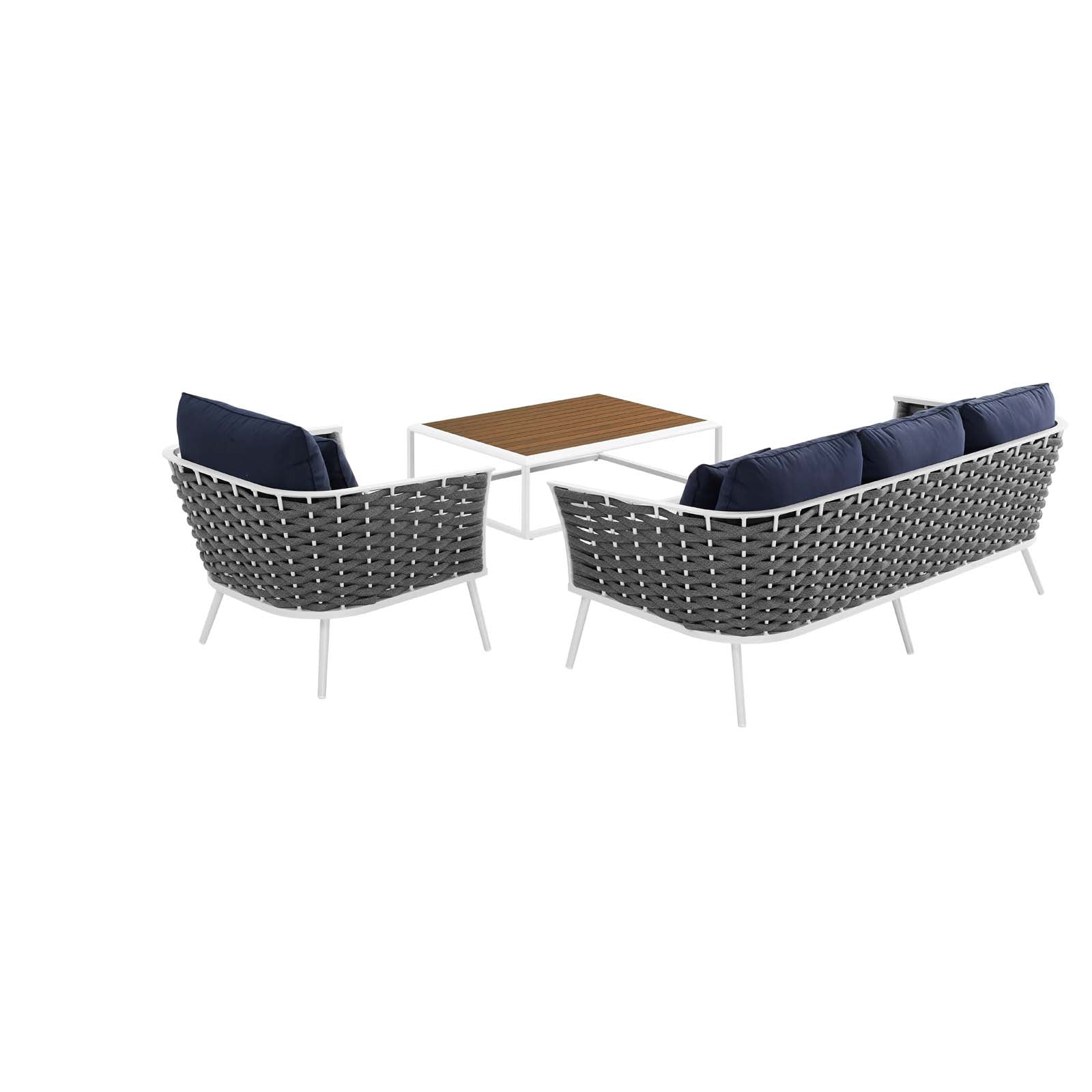 Modway Stance 3 Piece Outdoor Patio Aluminum Sectional Sofa Set | Outdoor Sofas, Loveseats & Sectionals | Modishstore-11