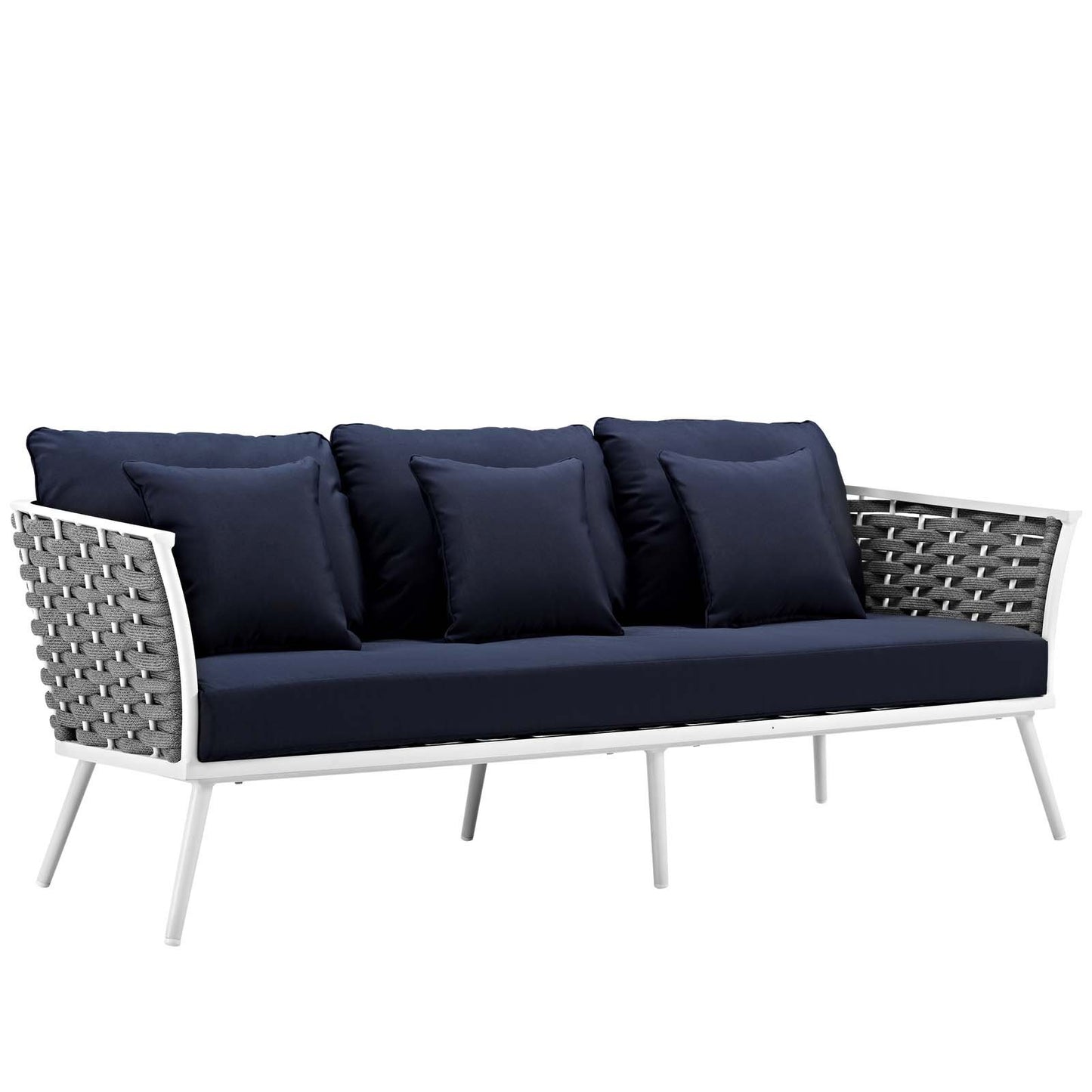 Modway Stance 3 Piece Outdoor Patio Aluminum Sectional Sofa Set