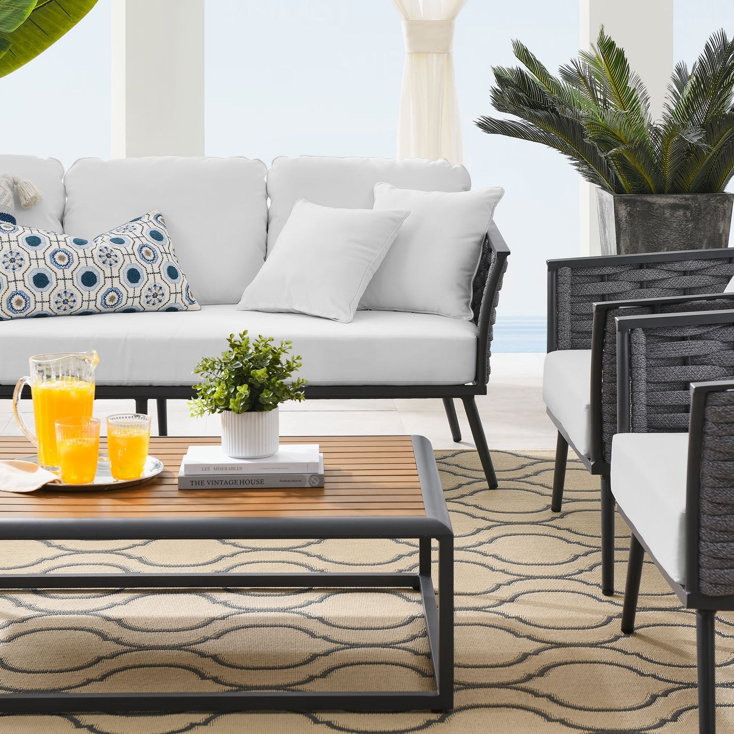 Modway Stance 4 Piece Outdoor Patio Aluminum Sectional Sofa Set | Outdoor Sofas, Loveseats & Sectionals | Modishstore-33