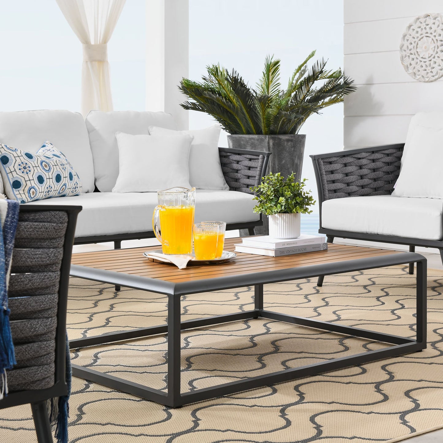 Modway Stance 6 Piece Outdoor Patio Aluminum Sectional Sofa Set | Outdoor Sofas, Loveseats & Sectionals | Modishstore-33