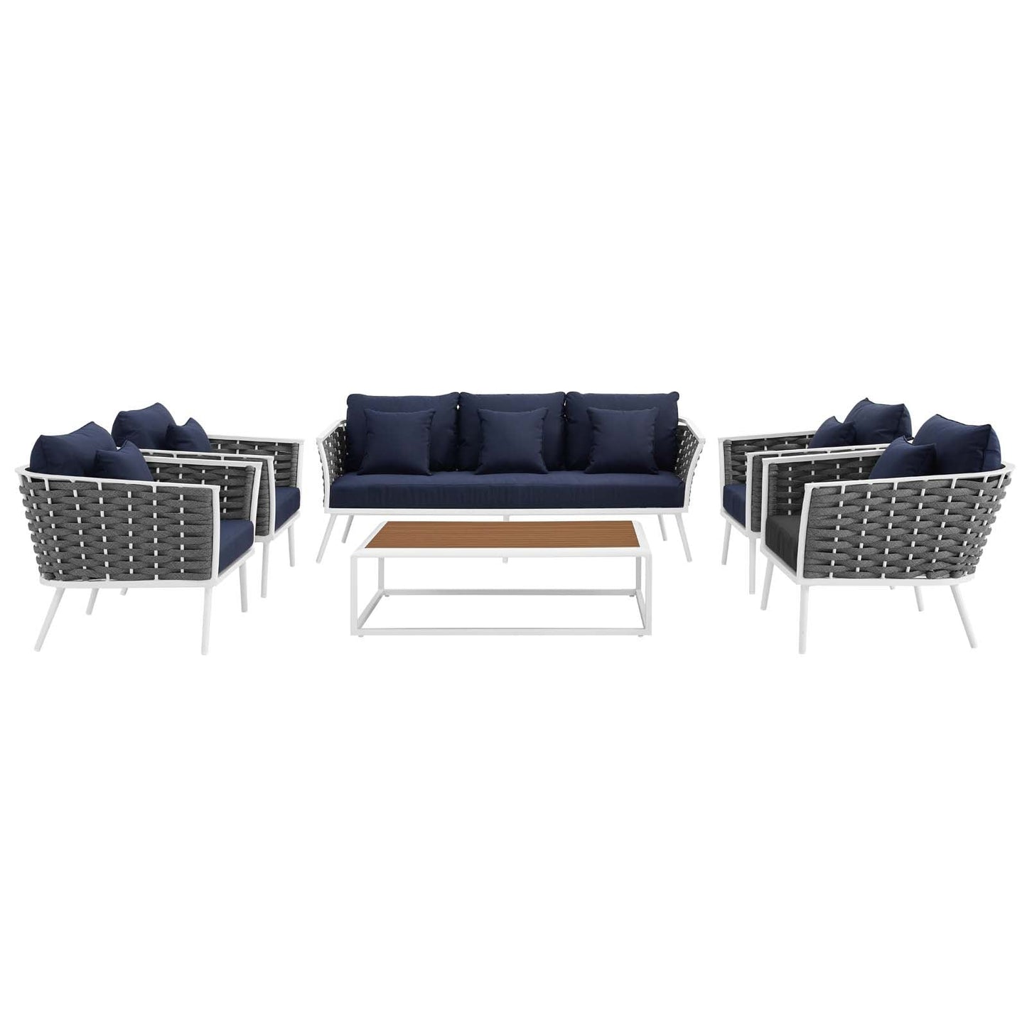 Modway Stance 6 Piece Outdoor Patio Aluminum Sectional Sofa Set | Outdoor Sofas, Loveseats & Sectionals | Modishstore-13