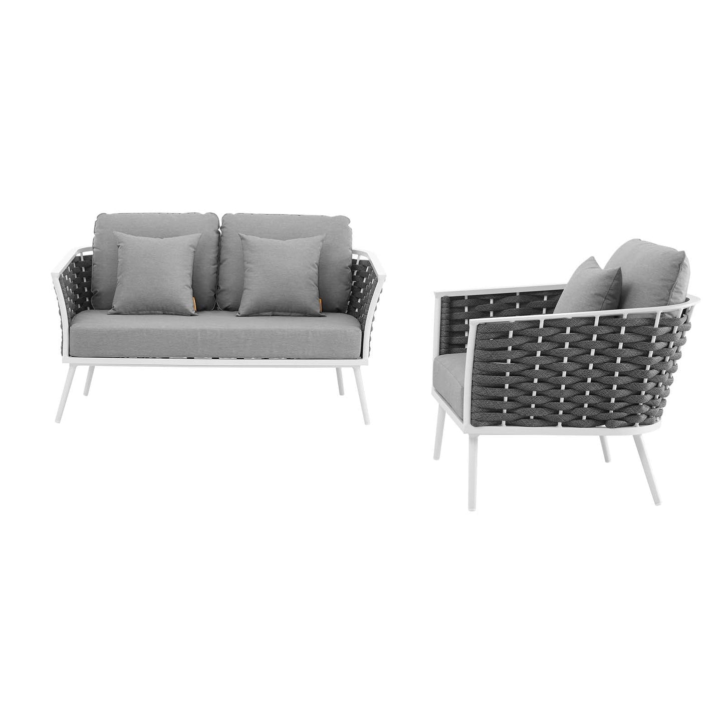 Modway Stance 2 Piece Outdoor Patio Aluminum Sectional Sofa Set | Outdoor Sofas, Loveseats & Sectionals | Modishstore-4