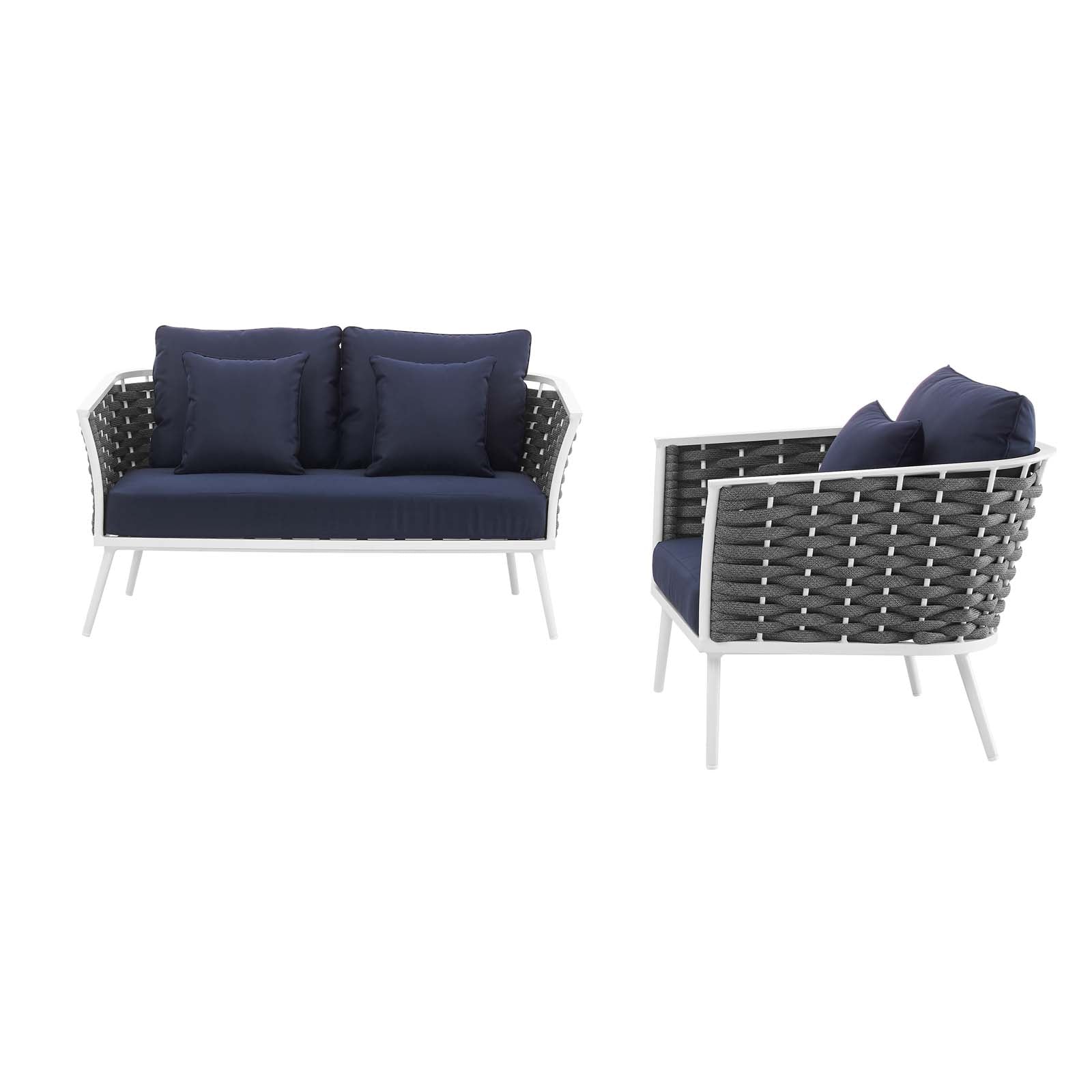 Modway Stance 2 Piece Outdoor Patio Aluminum Sectional Sofa Set | Outdoor Sofas, Loveseats & Sectionals | Modishstore-12
