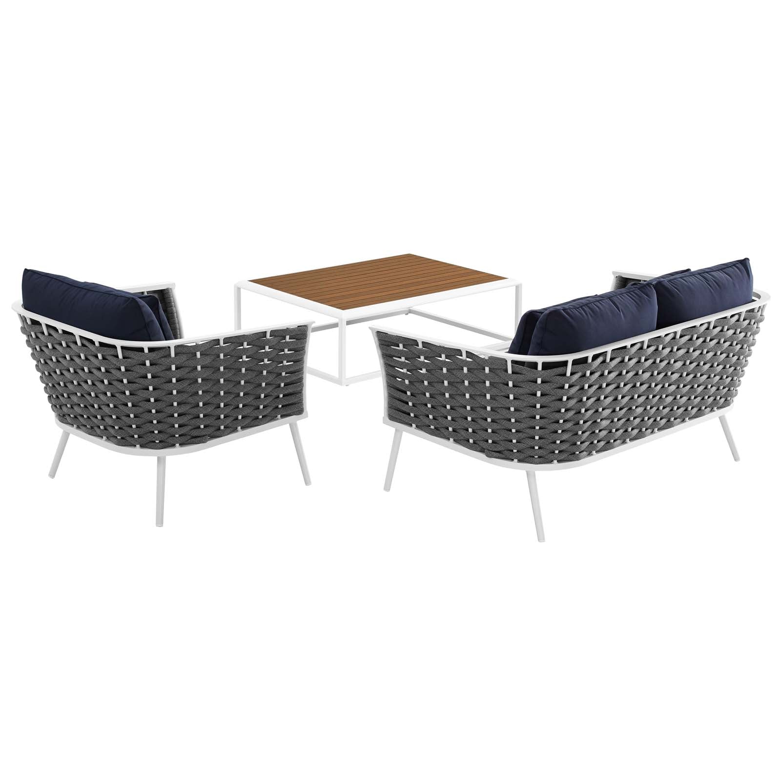 Modway Stance 3 Piece Outdoor Patio Aluminum Sectional Sofa Set | Outdoor Sofas, Loveseats & Sectionals | Modishstore-12