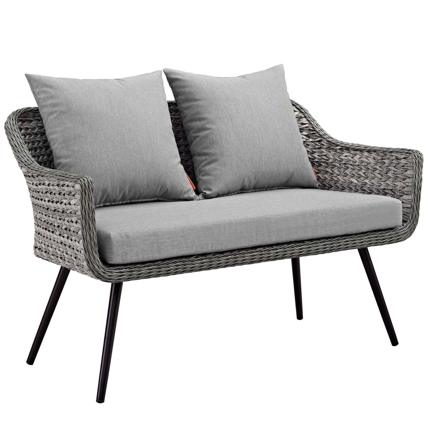 Modway Endeavor 2 Piece Outdoor Patio Wicker Rattan Sectional Sofa Set | Outdoor Sofas, Loveseats & Sectionals | 