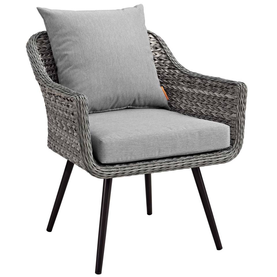 Modway Endeavor 3 Piece Outdoor Patio Wicker Rattan Loveseat and Armchair Set | Armchairs | 
